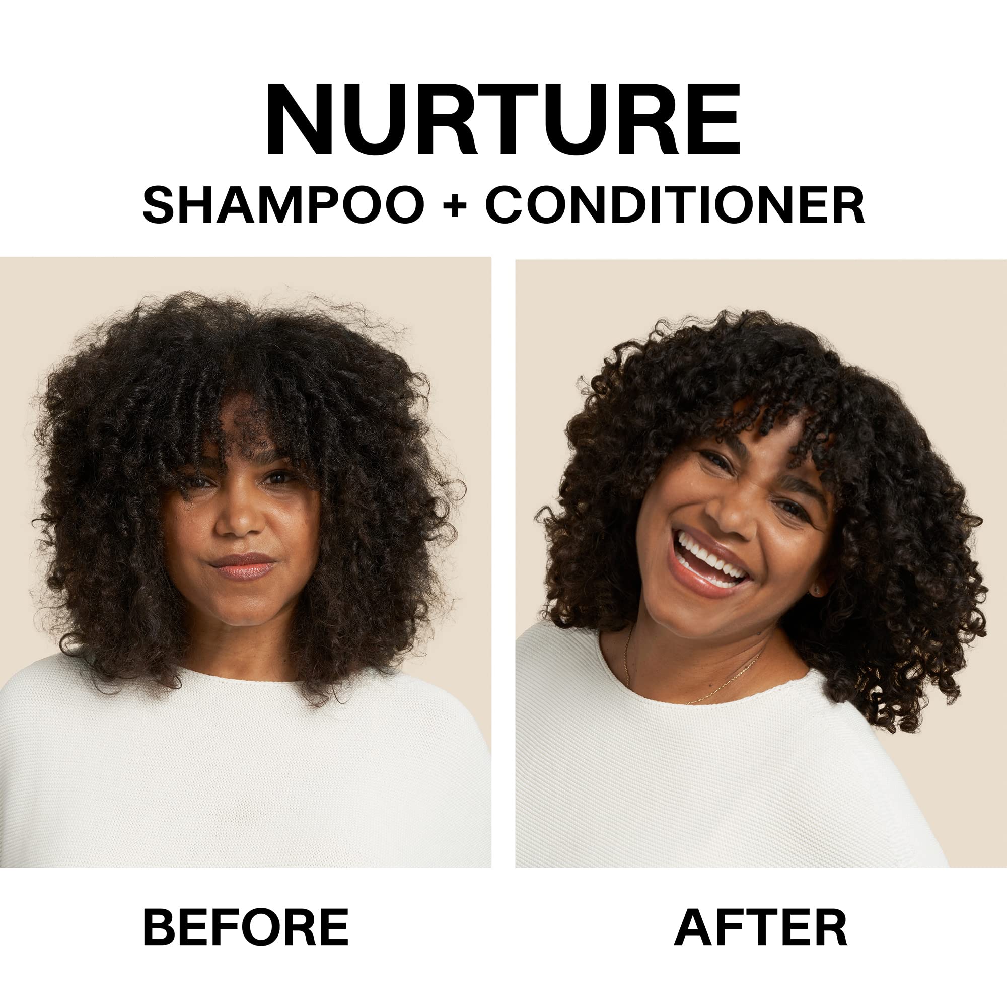 JVN Nurture Hydrating Conditioner, Moisturizing Conditioner for All Hair Types, Detangles & Softens Hair, Made with Clean Hemisq