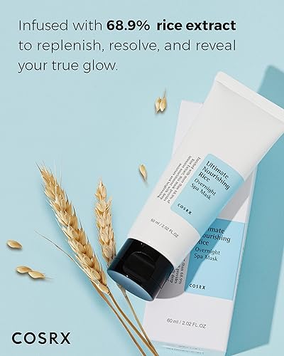 cOSRX Ultimate Nourishing Rice Overnight Spa Mask, 60ml  202 floz  Rice Extract 68% and Niacinamide 2%  Korean Skin care, Animal