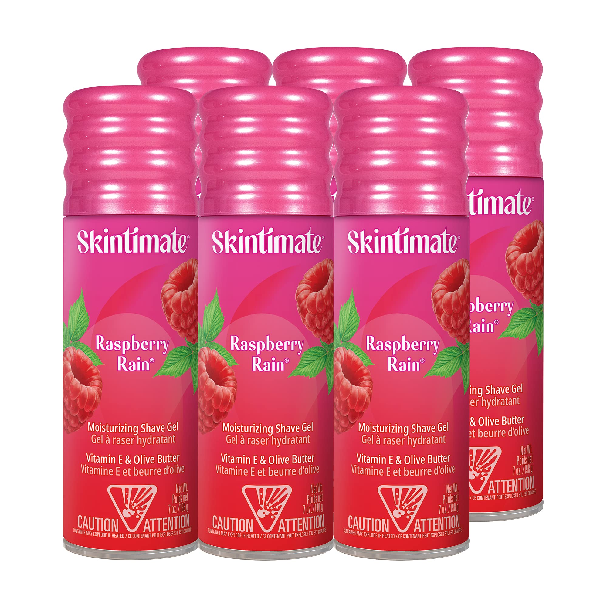 Skintimate Raspberry Rain Shave Gel for Women, 6 Pack | Skintimate Shaving Cream for Women, Womens Shaving Cream, Shave Cream, S