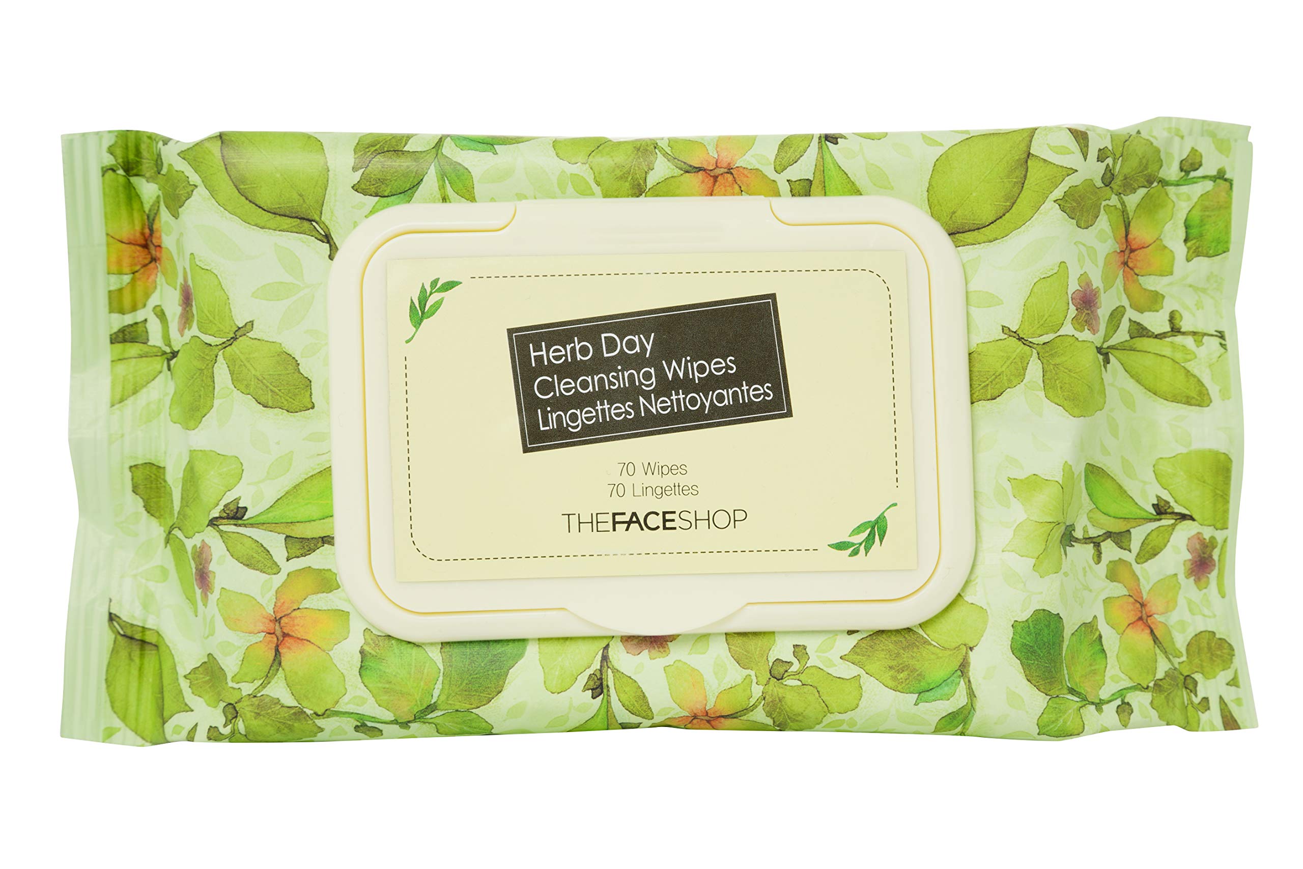 The Face Shop Herb Day 365 Cleansing Wipes - Make Up Remover Face Wipes With Rosemary Extract - Non-Irritating - Refreshing, Bri