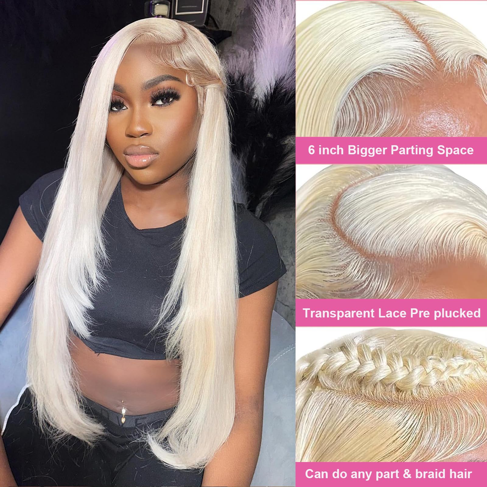 MYDIVA 613 Lace Front Wig Human Hair 13x6 Transparent Lace Blonde Lace Front Wigs Human Hair Pre Plucked 613 HD Lace Frontal Wig