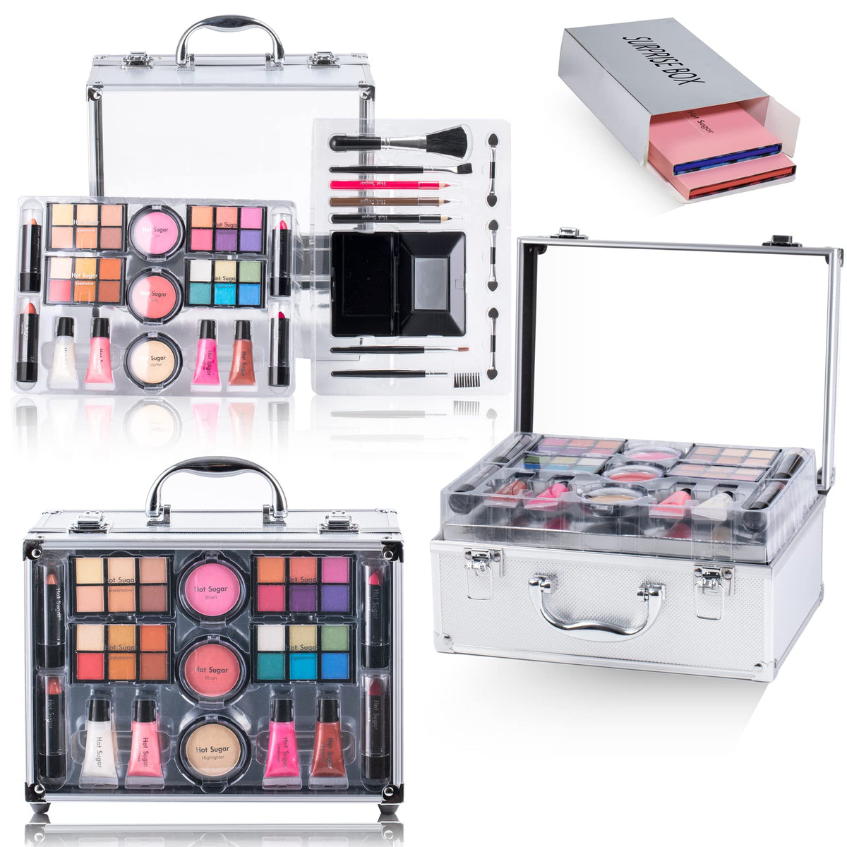 Hot Sugar Makeup Set for Teen Girls Ages 10-12, All in One Beginner Makeup Kit for Women, Cosmetics Gift Set for Birthday Christ