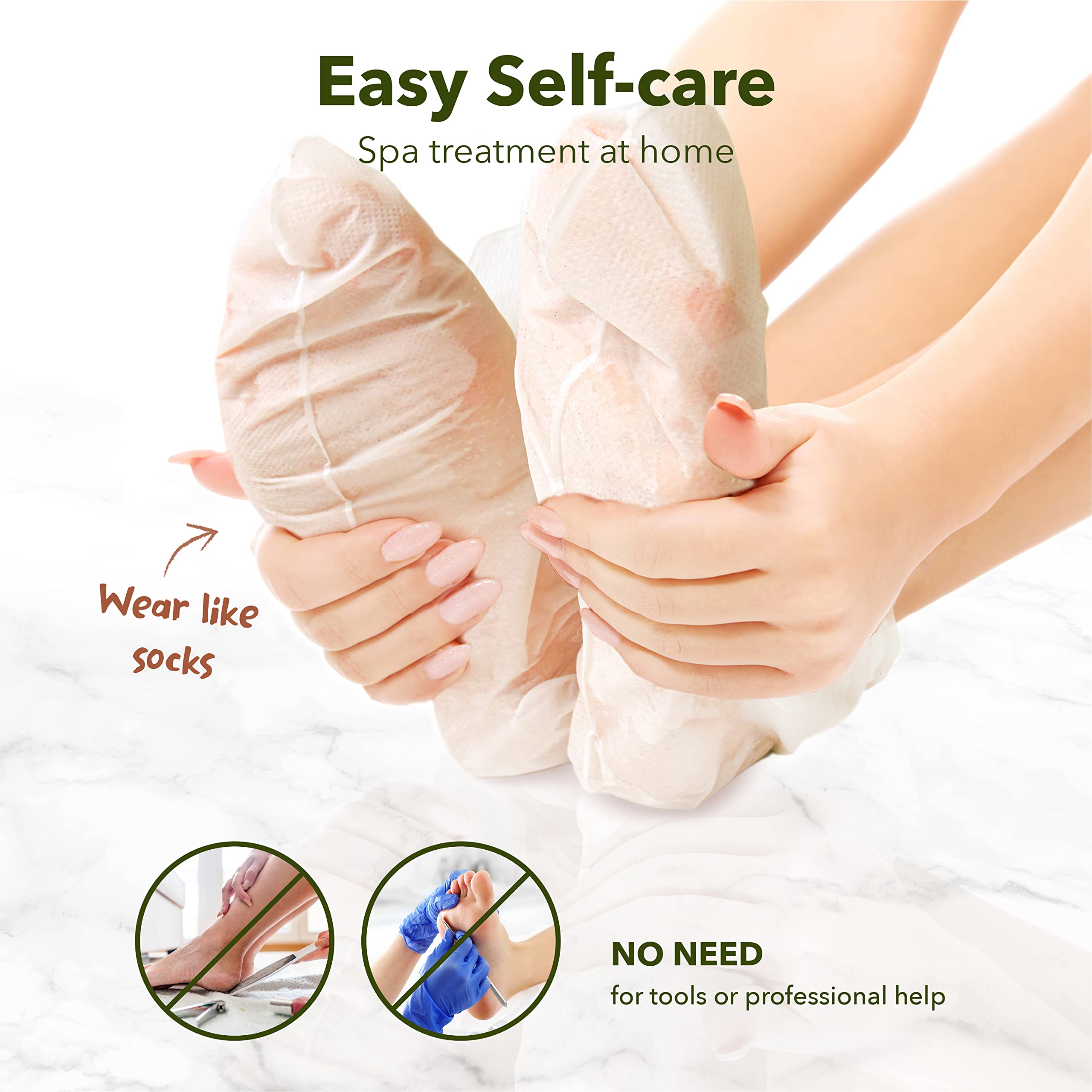 Purederm Shiny & Soft Foot Peeling Mask (6 Pack) - For Smooth And Moist Baby Skin With Exfoliating Peel Off Calluses, Dry Skin,