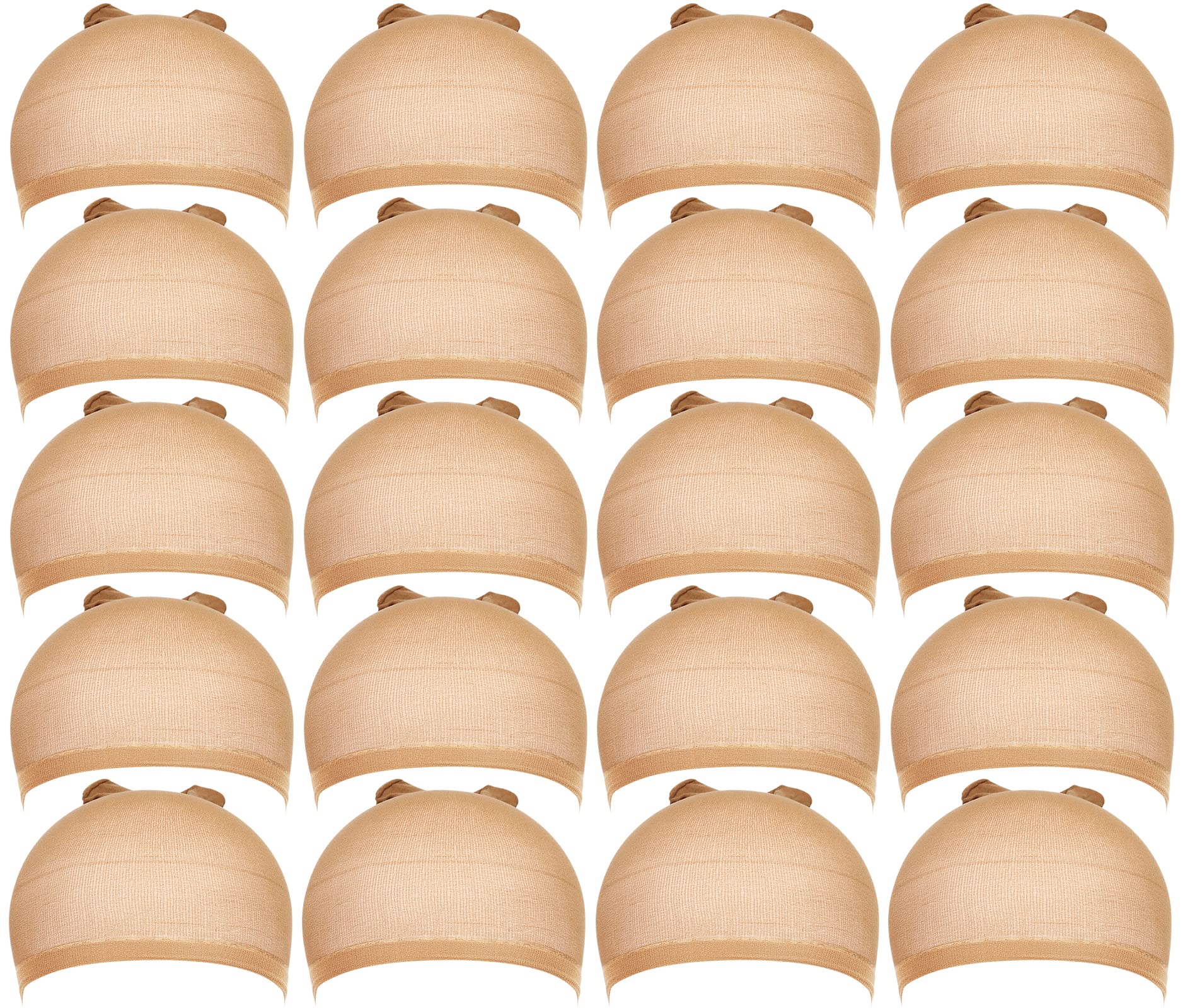 Teenitor Wig Cap, 20pcs Stocking Caps for Wigs, Tan Wig Cap for Women, Stretchy Nylon Wig Cap Beige
