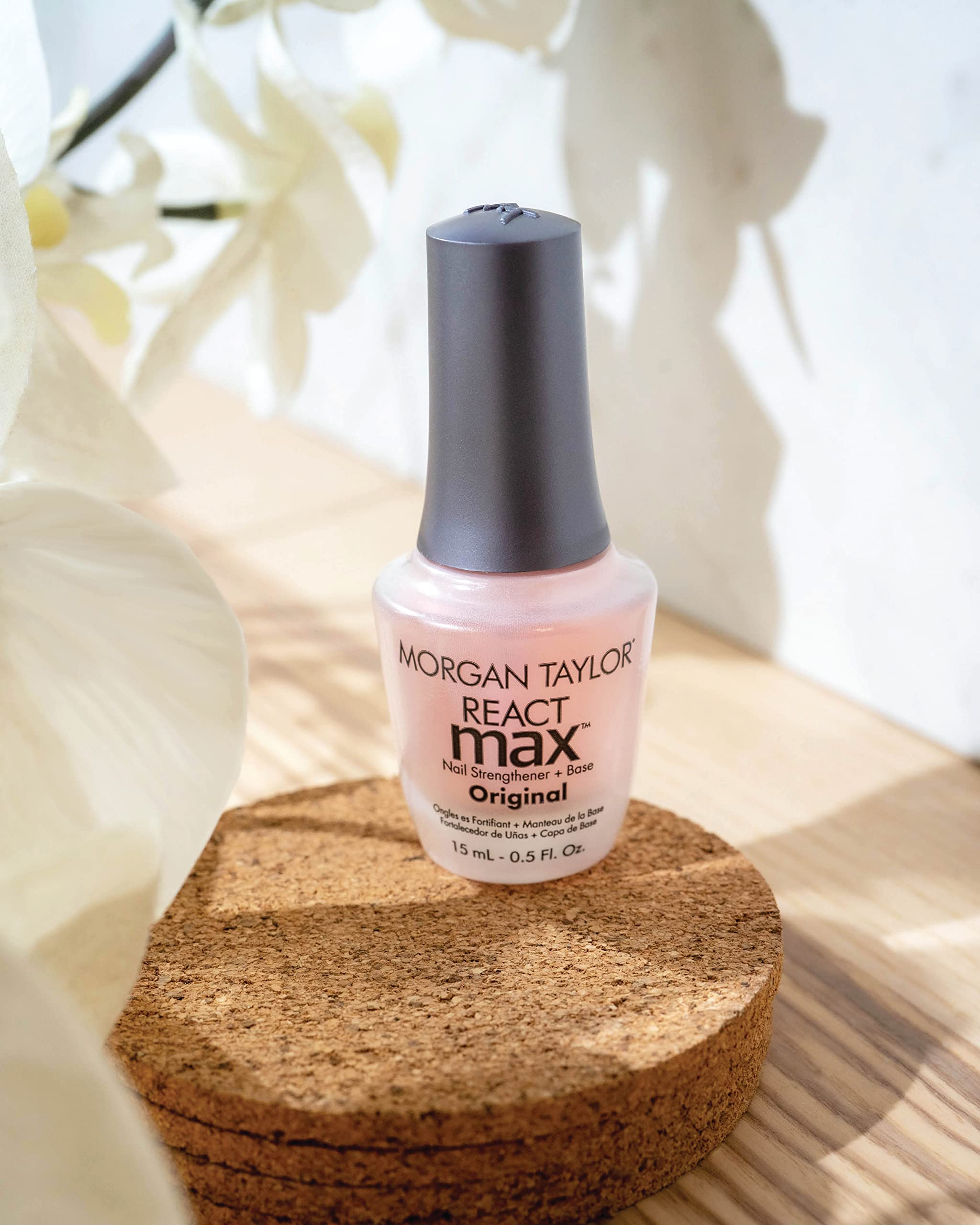 Morgan Taylor REACTmax Nail Strengthener & Extended Wear Base Coat - 2-in-1 Formula, Formaldehyde-Free, Strengthens, Nourishes &