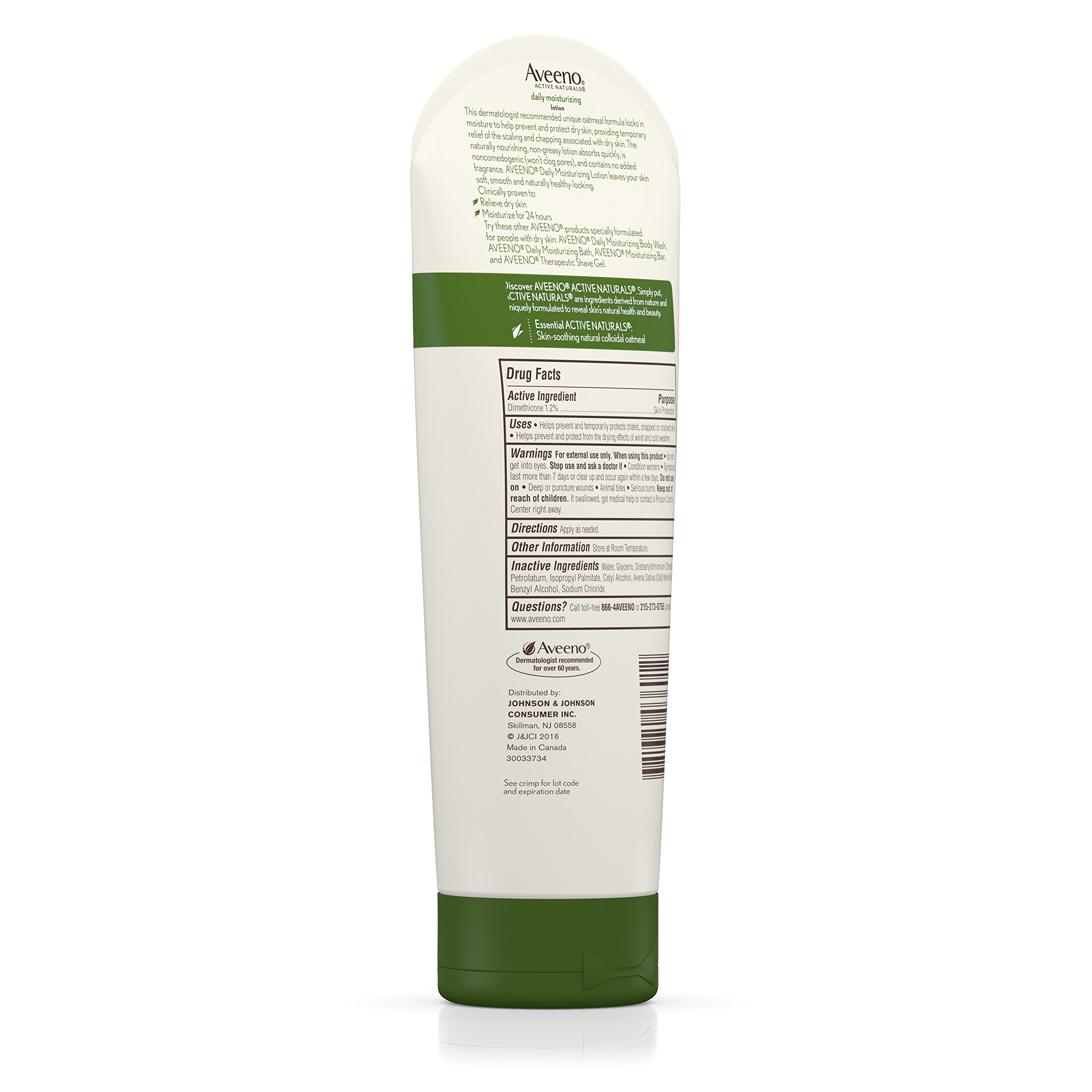 Aveeno Daily Moisturizing Lotion, 8-Ounce Tube (Pack Of 3)