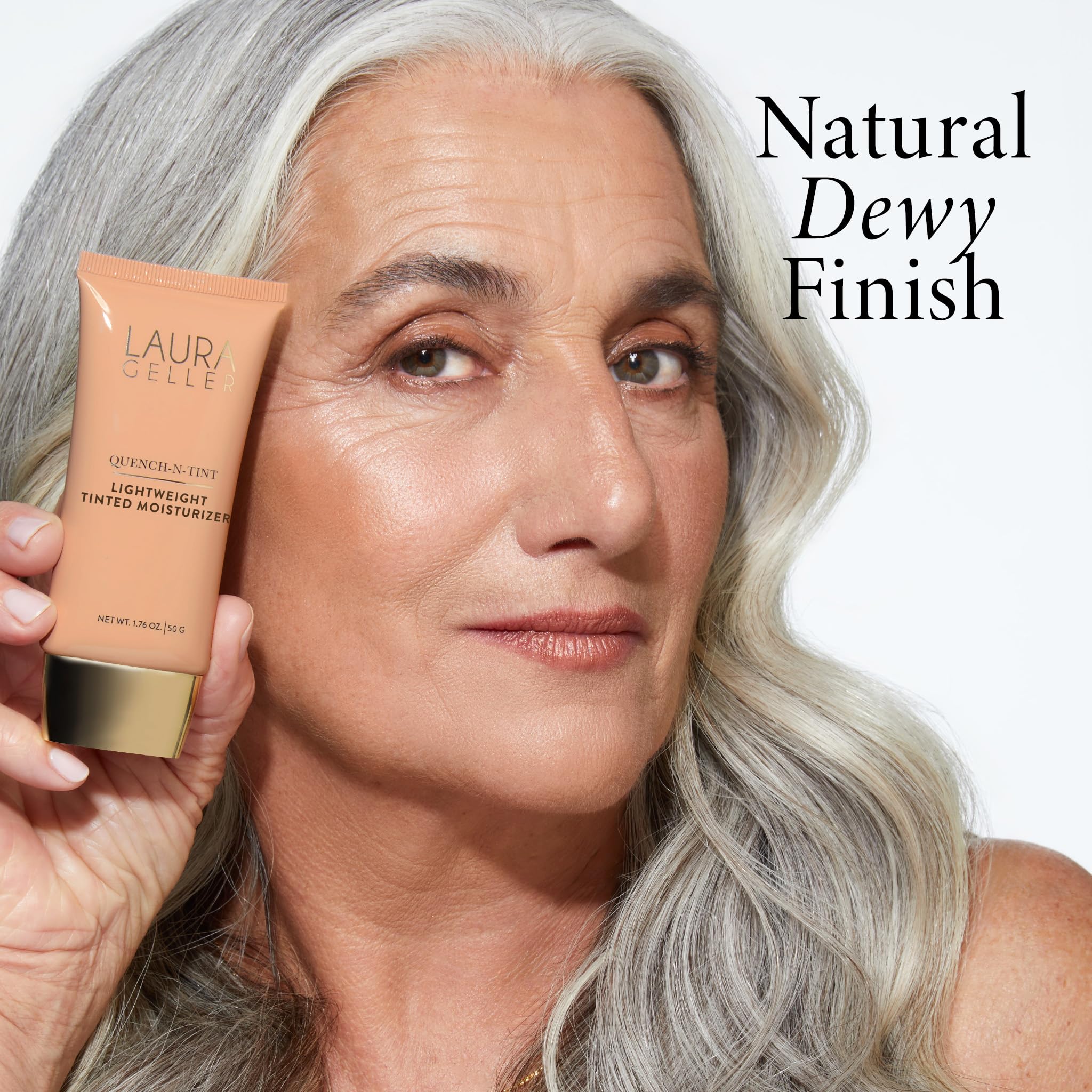 LAURA GELLER NEW YORK Quench-n-Tint Hydrating Foundation - Medium - Sheer to Light Buildable Coverage - Natural Glow Finish - Li