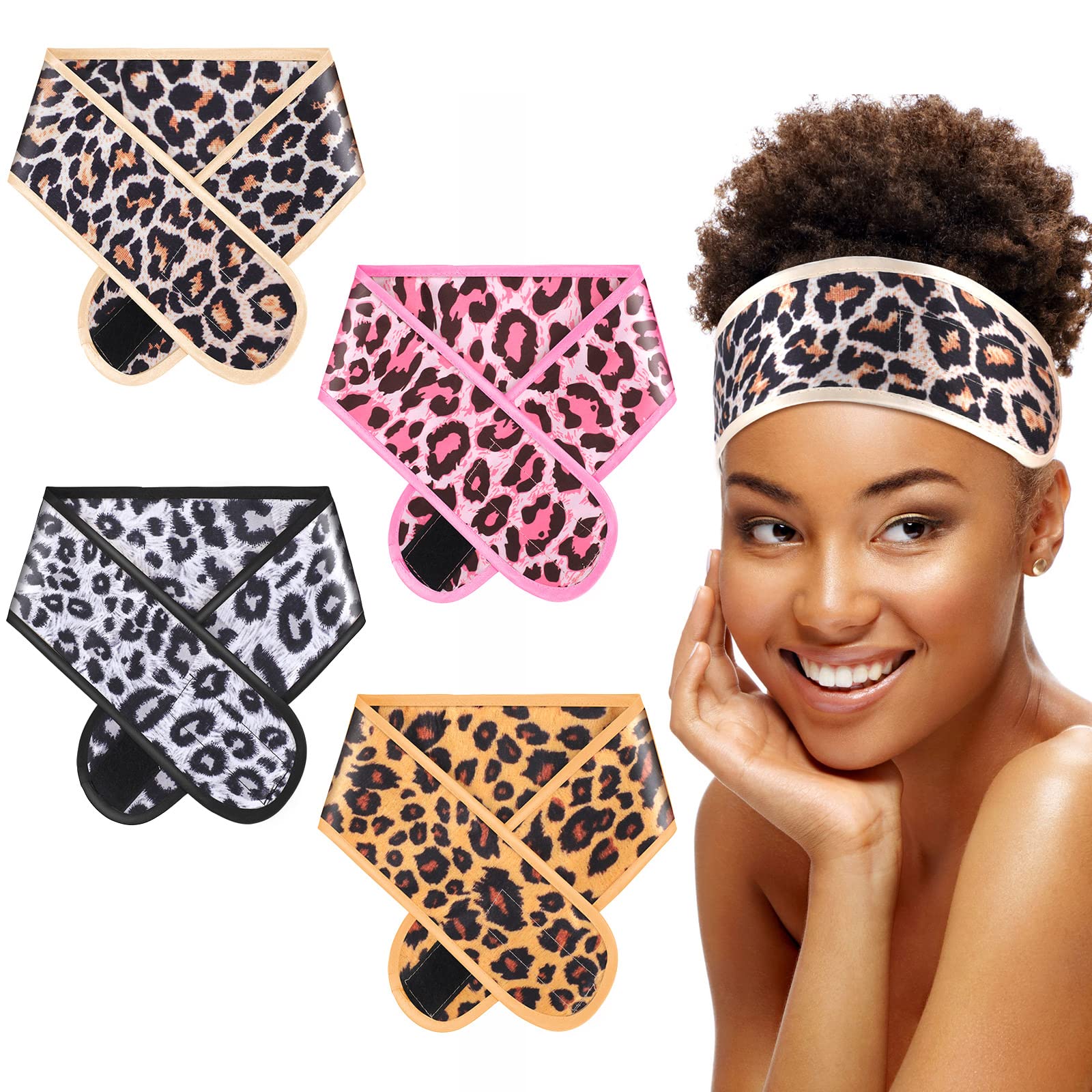Eurzom 4 Pieces Satin Hair Wrap Scarf Satin Headband for Black Women's Hair Adjustable Silk Hair Wraps for Sleeping Nonslip Stri