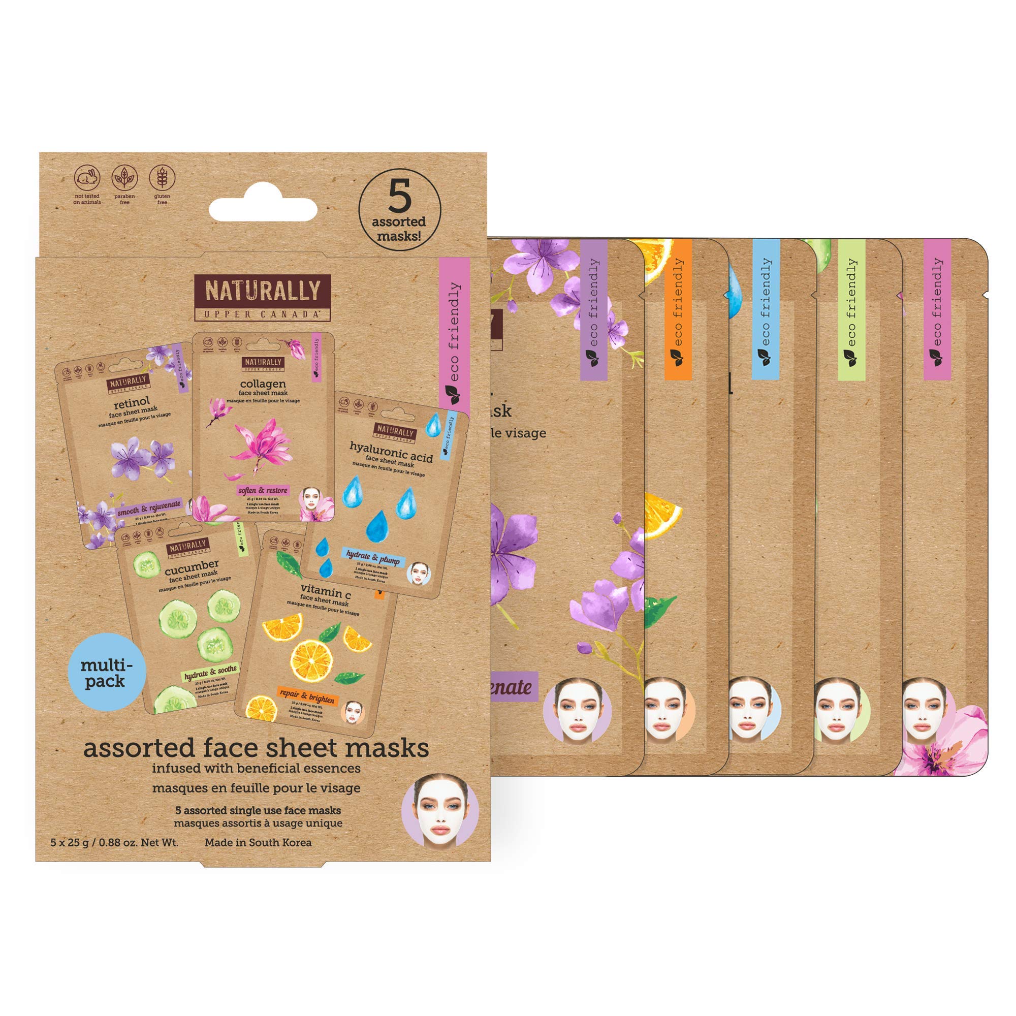 Naturally 30 Variety Pack Infused For Face 5 Sheet Masks, 1 Count
