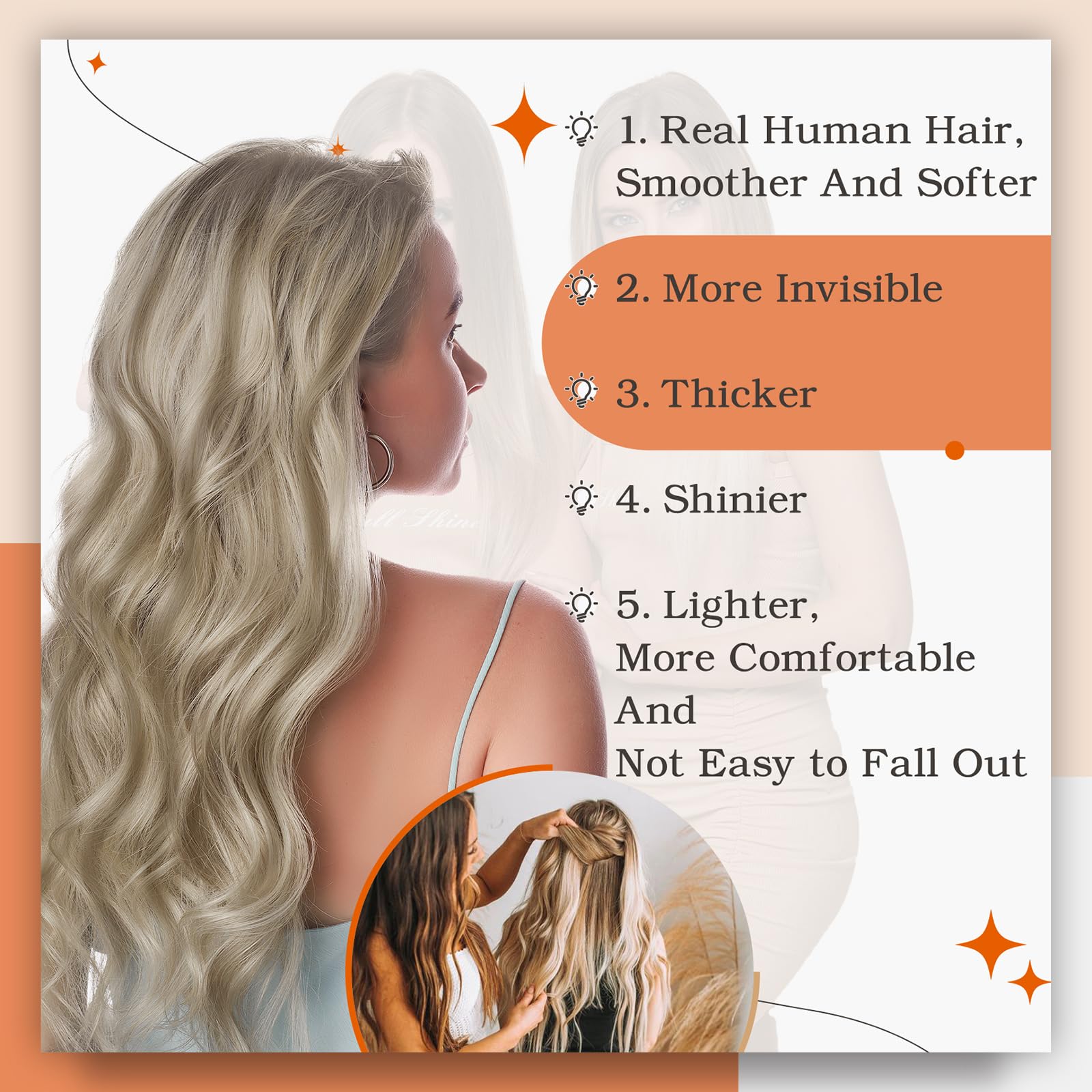 Full Shine Tape In Hair Extensions Human Hair Glue In Hair Extensions Color 8 Ash Brown Highlighted 60 Platinum Blonde Straight