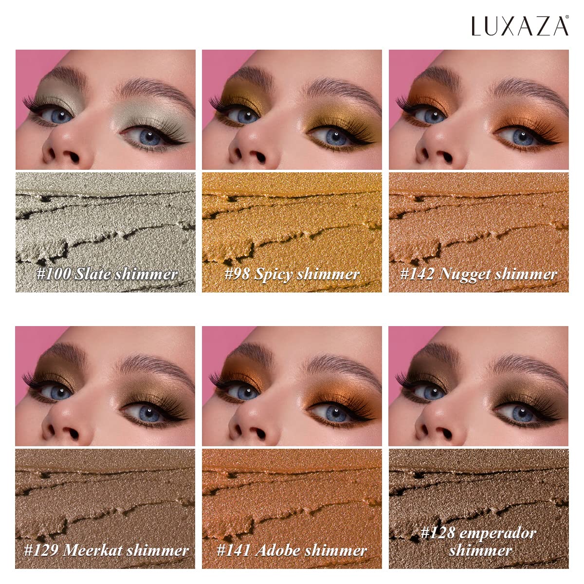 Luxaza Brown Eyeshadow And Eyeliner Pen Set, Shimmer Neutral Cream Crayon,Waterproof Long Lasting Eye Highlighter Stick,Eye Brig