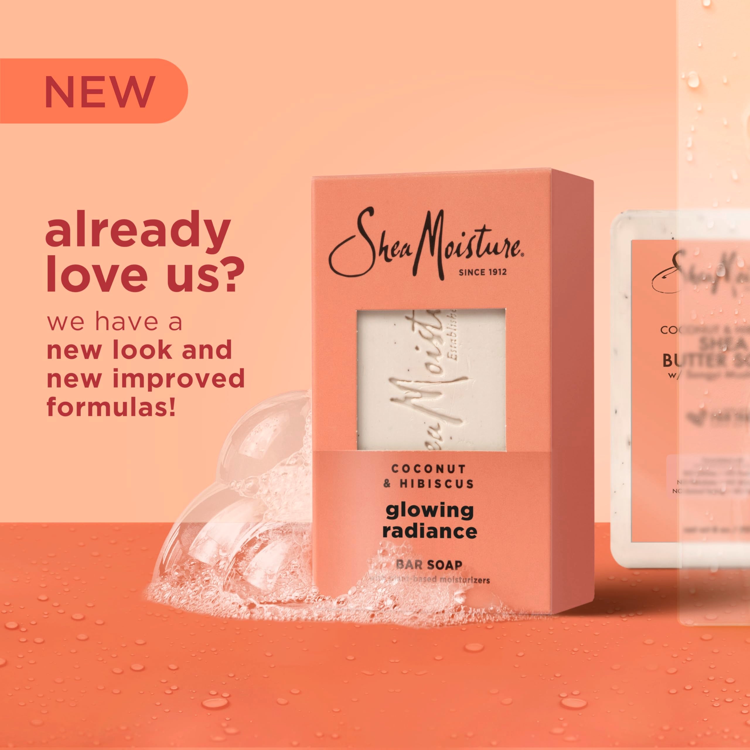 SheaMoisture Bar Soap Coconut and Hibiscus 4 Count Glowing Radiance Glowing Radiance bar soap with 24h shea moisture nutrients f