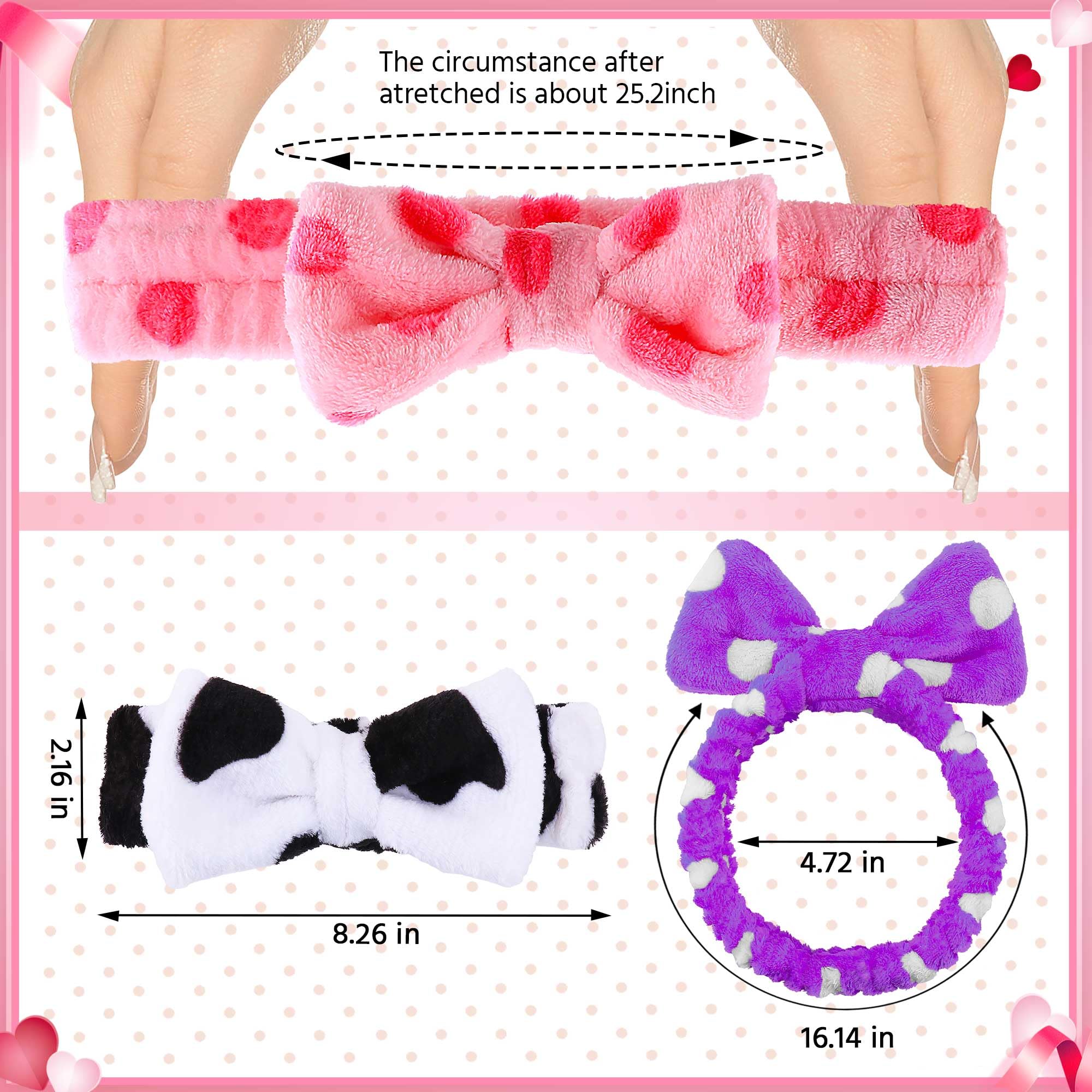 Wsyub 3Pcs Spa Headbands, Headbands For Face Washing, Makeup Skincare Headbands For Girls Women Spa Birthday Party