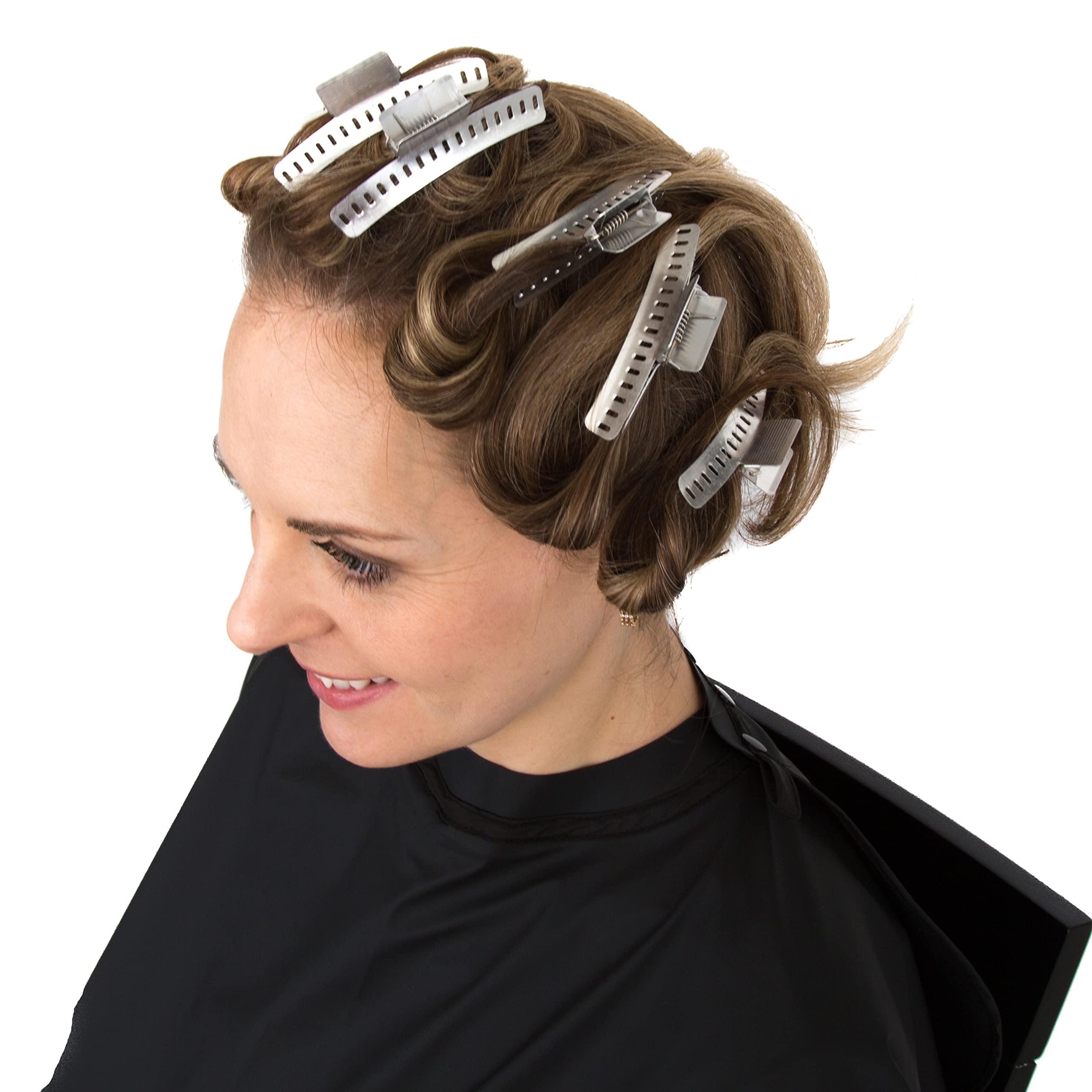 Salon Supply Co Aluminum Butterfly Clips - Set of 10 - Matte Silver - Fingerwave & Marcel Wave Clamps