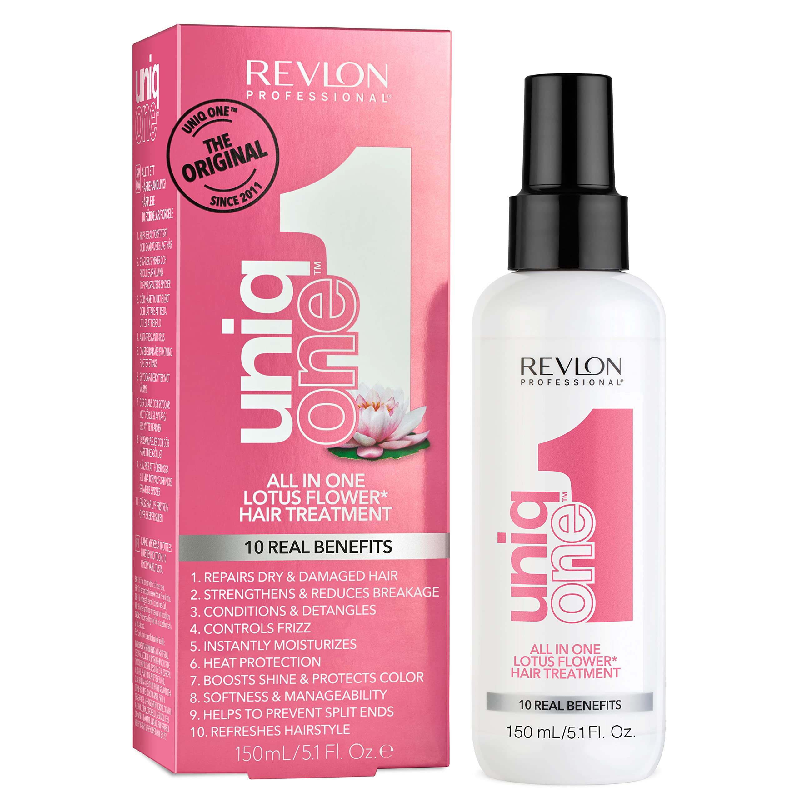 Uniqone Revlon Professional Uniqone Hair Treatment, Moisturizing Leave-In Product, Repair For Damaged Hair, Promotes Healthy Hai