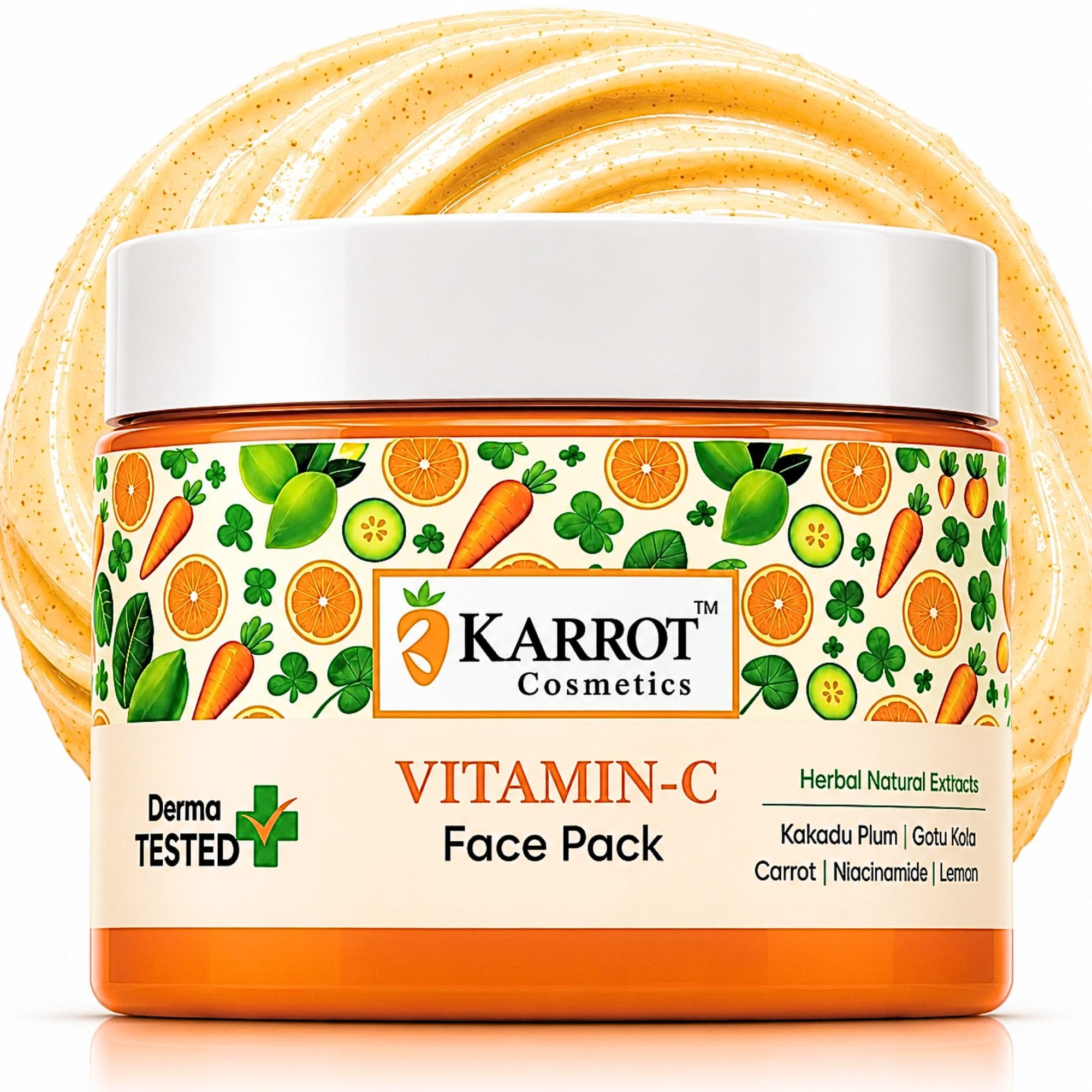 Karrot Vitamin C Face Pack For Dark Spots & Brightening | With Kakadu Plum, Ethyl Ascorbic Acid, Niacinamide, Kojic Acid & Gotu 