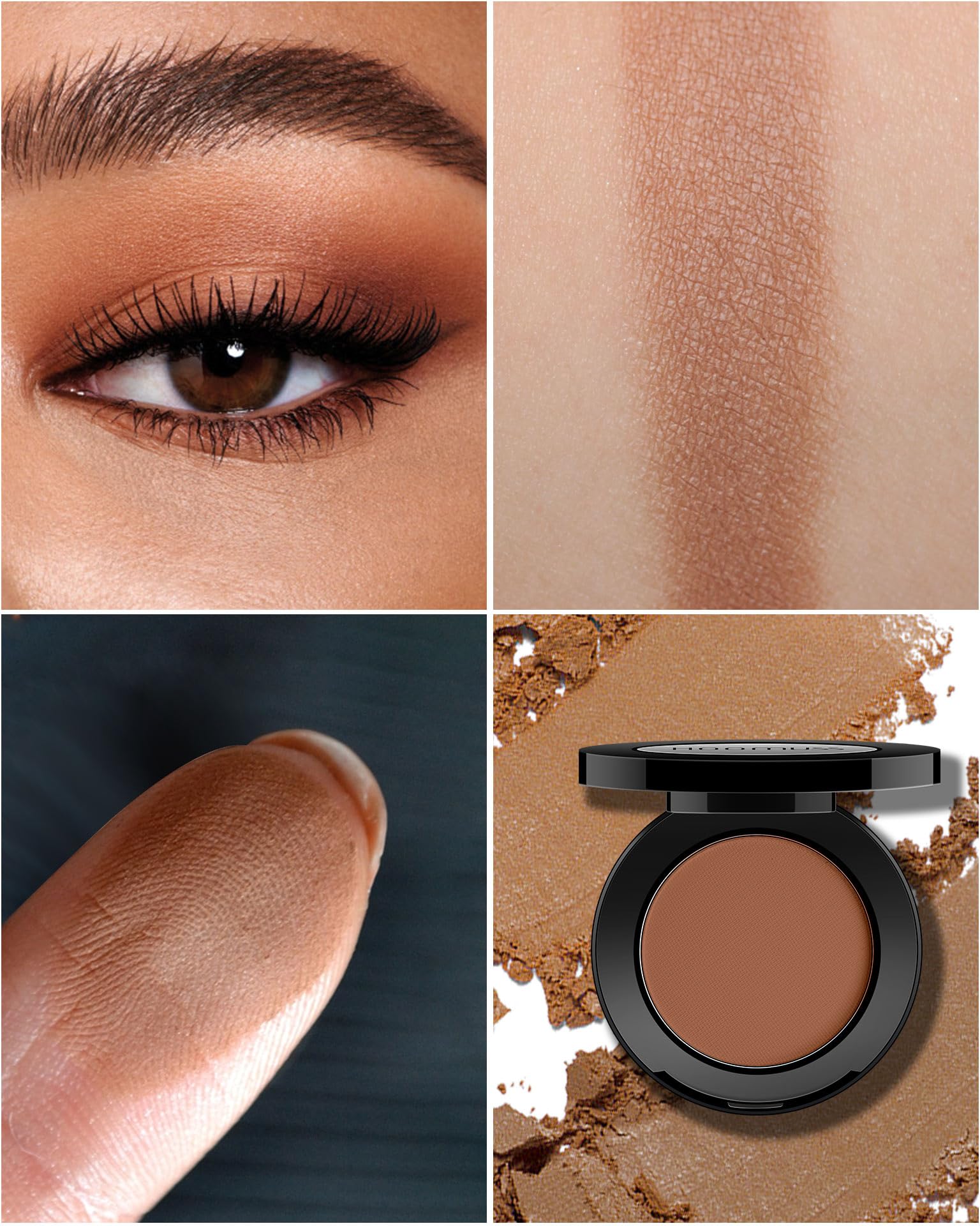 Hoomuss Warm Brown Eyeshadow Single Handmade Matte Chocalate Eye Sahdow Makeup Palette For Halloween, High Pigmented & Long Last