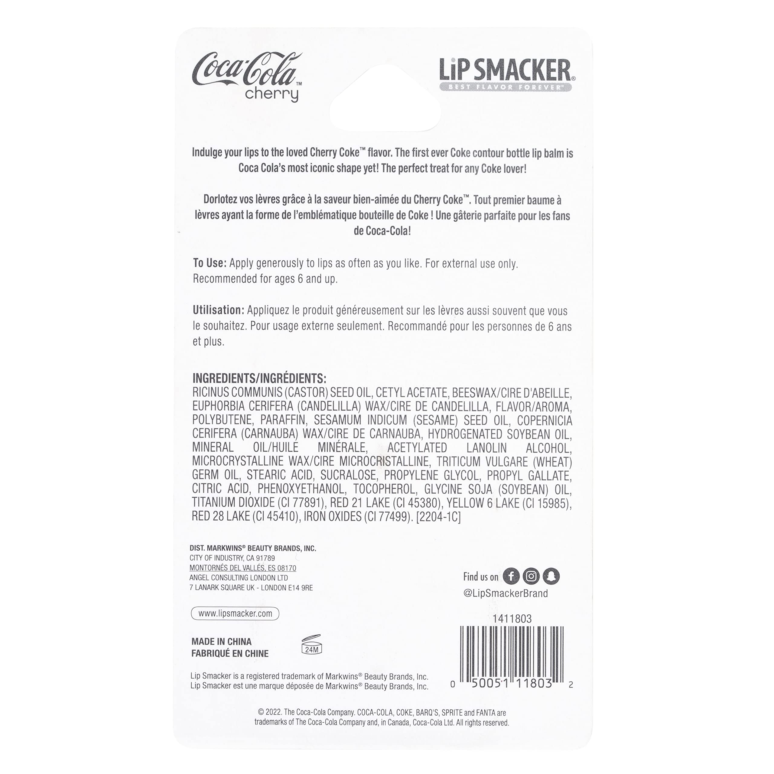 Lip Smacker Coca Cola Collection, lip balm made for kids - Holiday Classic Cherry Coke