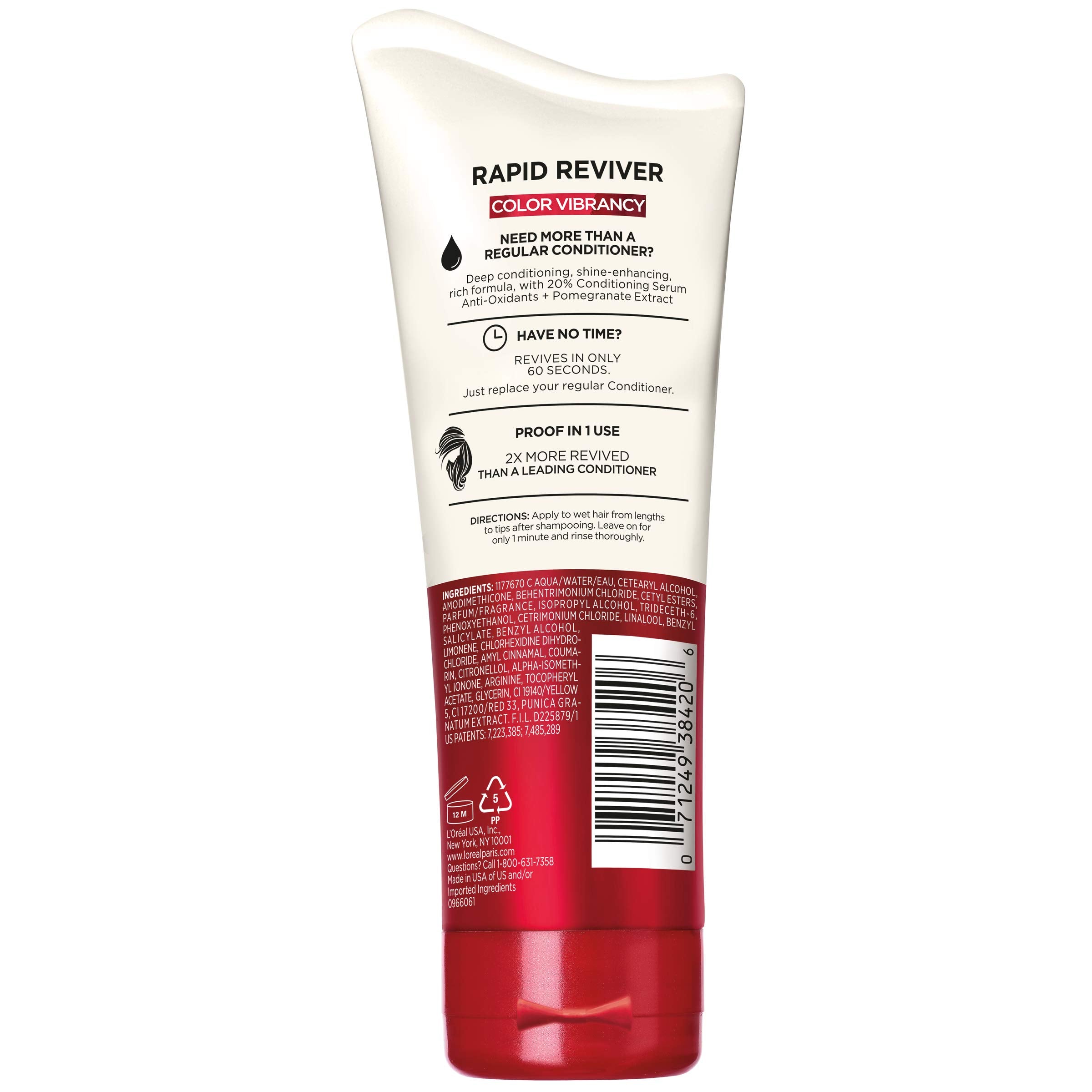L'Oreal Paris Elvive Color Vibrancy Rapid Reviver Deep Conditioner, Repairs Damaged Color-Treated Hair, No Leave-In Time, with D