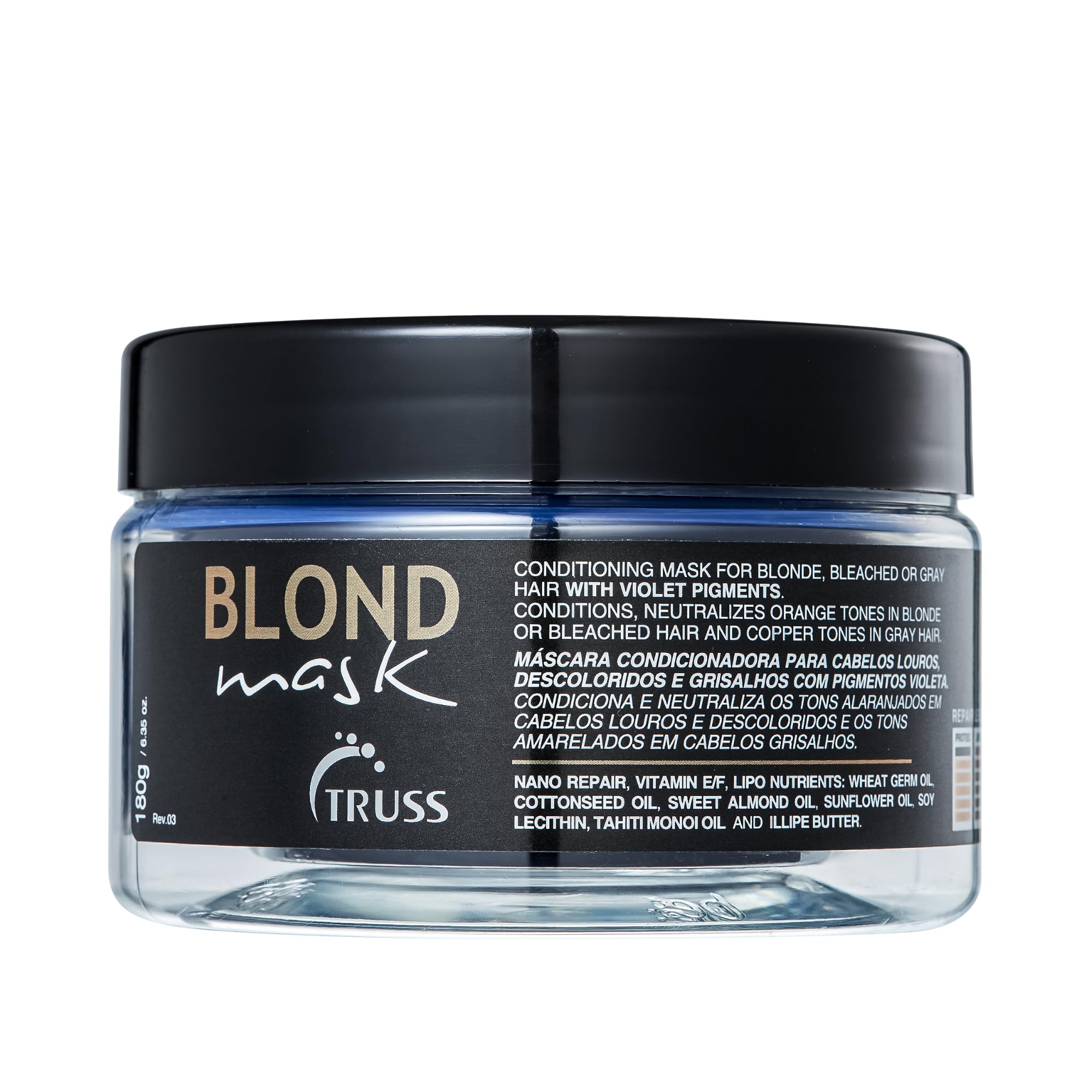 TRUSS Blond Mask  Hydrating Blonde Hair Mask + Purple Toner for Brassy Hair  Neutralizes Orange + Yellow Tones on Blonde, Blea