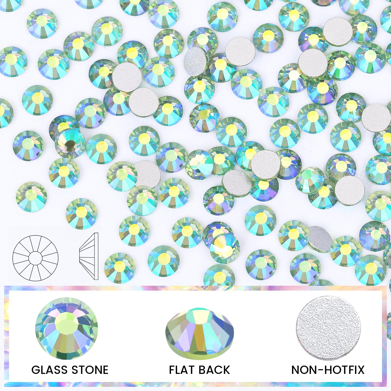 Rhinestones Crystals Rhinestones for Crafts Nail Rhinestones Glass Flatback Nail Gems and Rhinestones for Nails Art Makeup Bags