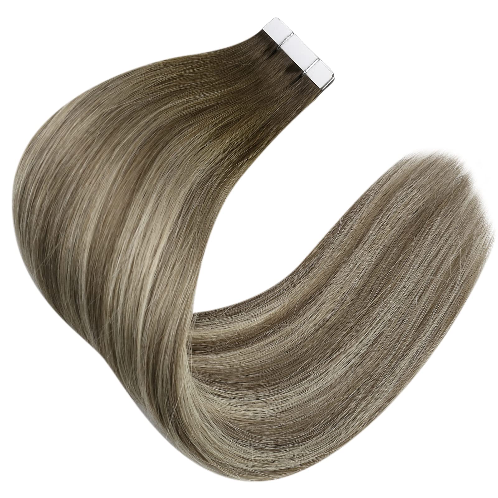 Sunny Tape In Hair Extensions Human Hair Brown Balayage Tape In Natural Hair Extensions Human Hair Dark Brown Fading To Ash Brow
