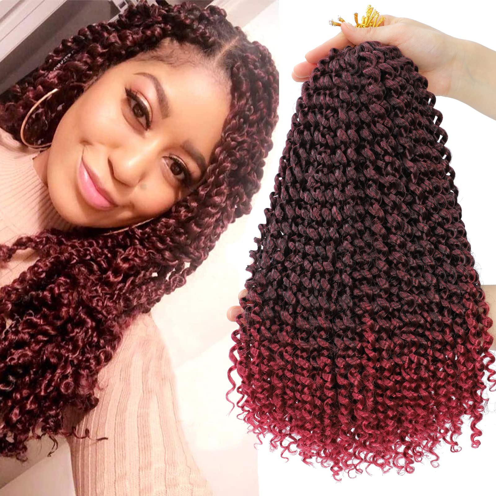 Dansama Passion Twist Hair Water Wave Braiding Hair For Butterfly Style Crochet Braids Bohemian Hair Extensions (18Inch, T1B/Bug