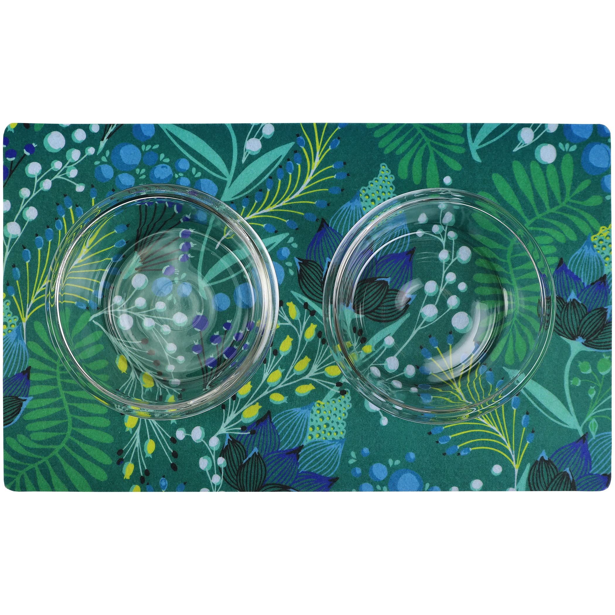 Drymate Pet Bowl Placemat, Dog  Cat Food Feeding Mat - Absorbent Fabric, Waterproof Backing, Slip-Resistant - Machine Washabledu