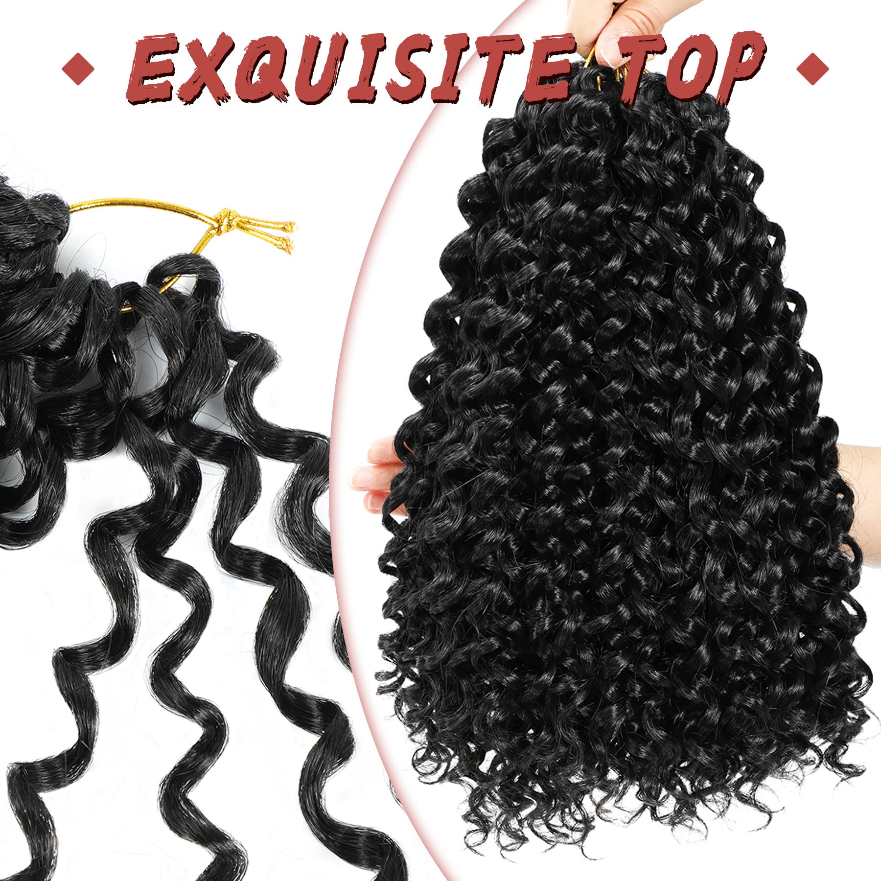 Gogo Curl Crochet Hair 12 Inch 8 Packs Dark Brown Short Curly Crochet Hair - Beach Curl Crochet Hair - Deep Wave Crochet Hair -