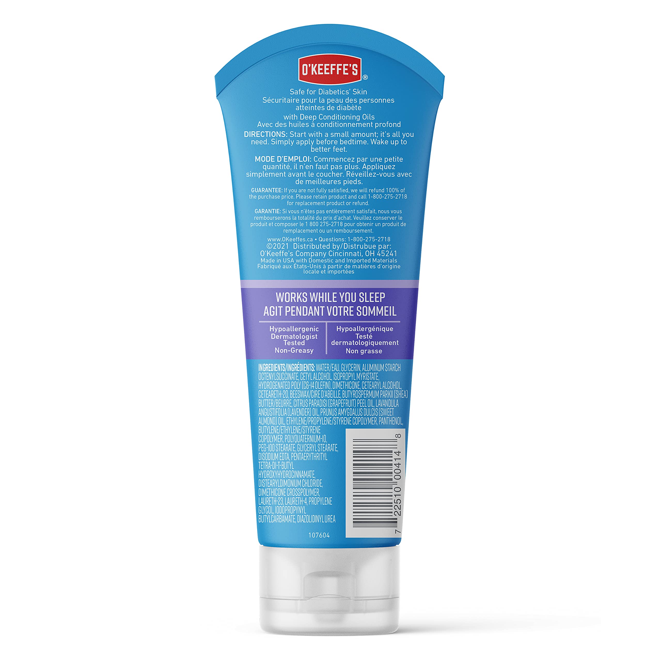 O'Keeffe'S For Healthy Feet Night Treatment Foot Cream, Guaranteed Relief For Extremely Dry, Cracked Feet, Visible Results In 1