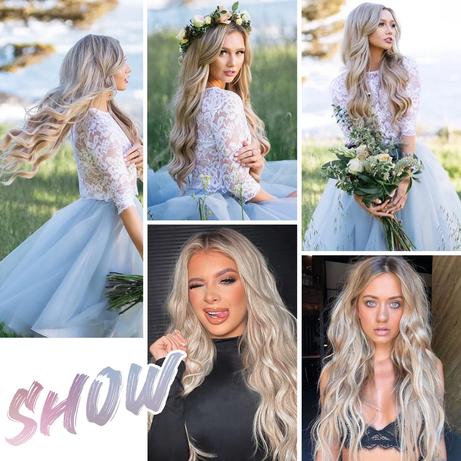 Emmor Blonde Lace Front Wig Long Wig Loose Wave Middle Part Wig Hand Tied Baby Hair Heat Resistant Synthetic Wig
