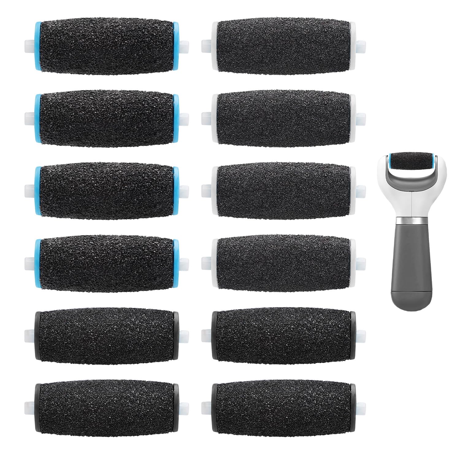 12pcs Replacement Roller Heads Compatible with Amope, Fine Replacement Roller Regular Coarse Replacement Heads Foot File Remover