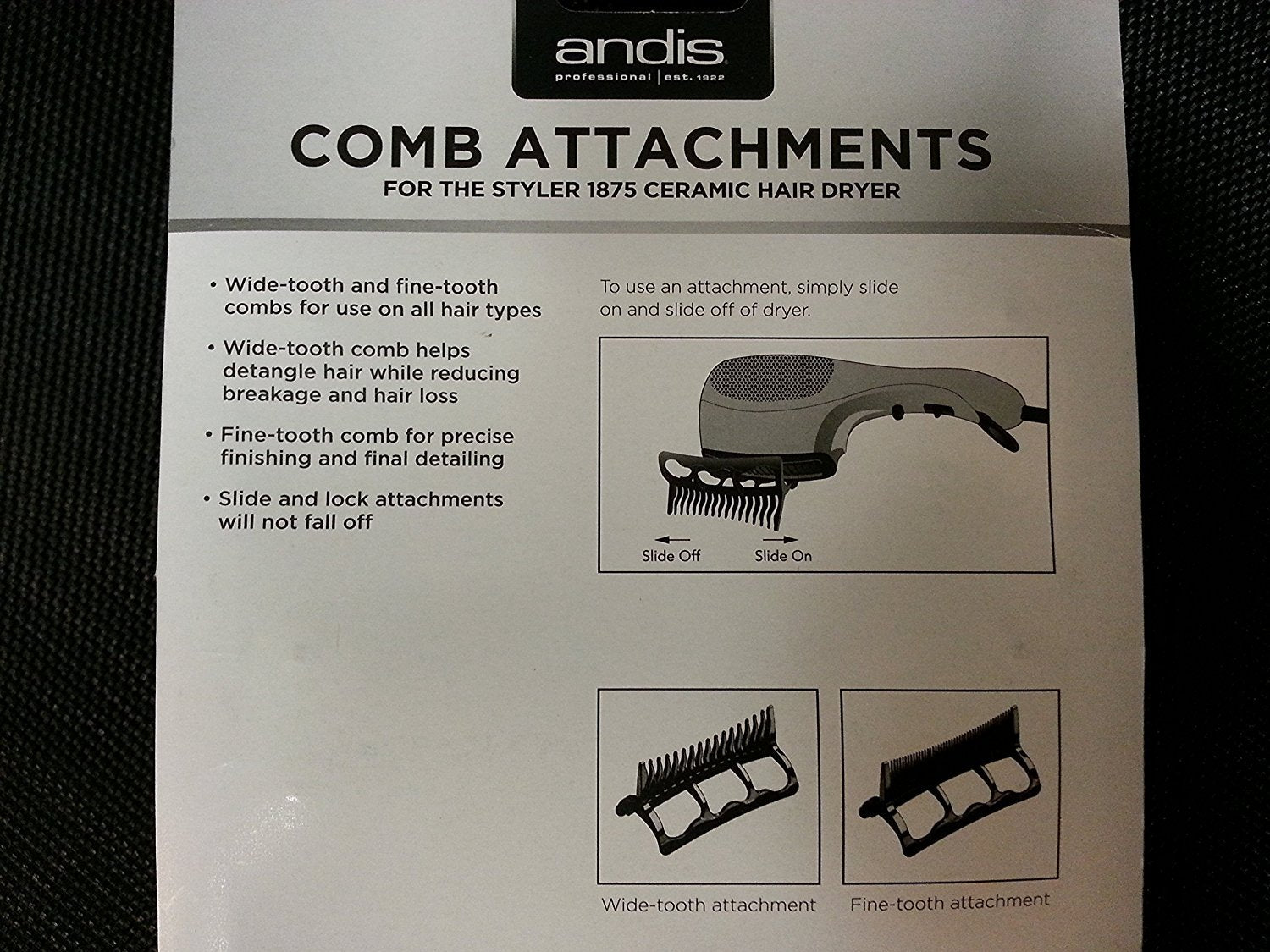 Andis Company 85030 Replacement Combs/85020, Black