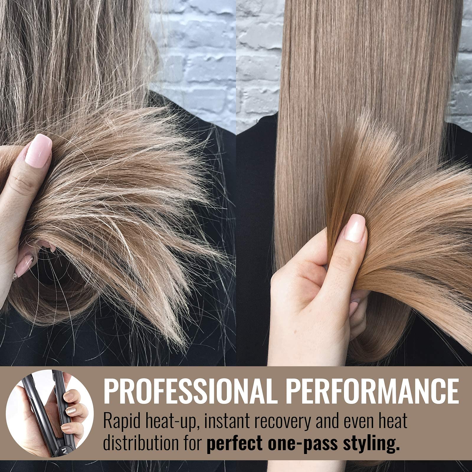 Titanium Xl Professional Flat Iron By Hai - Extra Long Plates - Hair Straightener With Ionic Generator For Faster Styling
