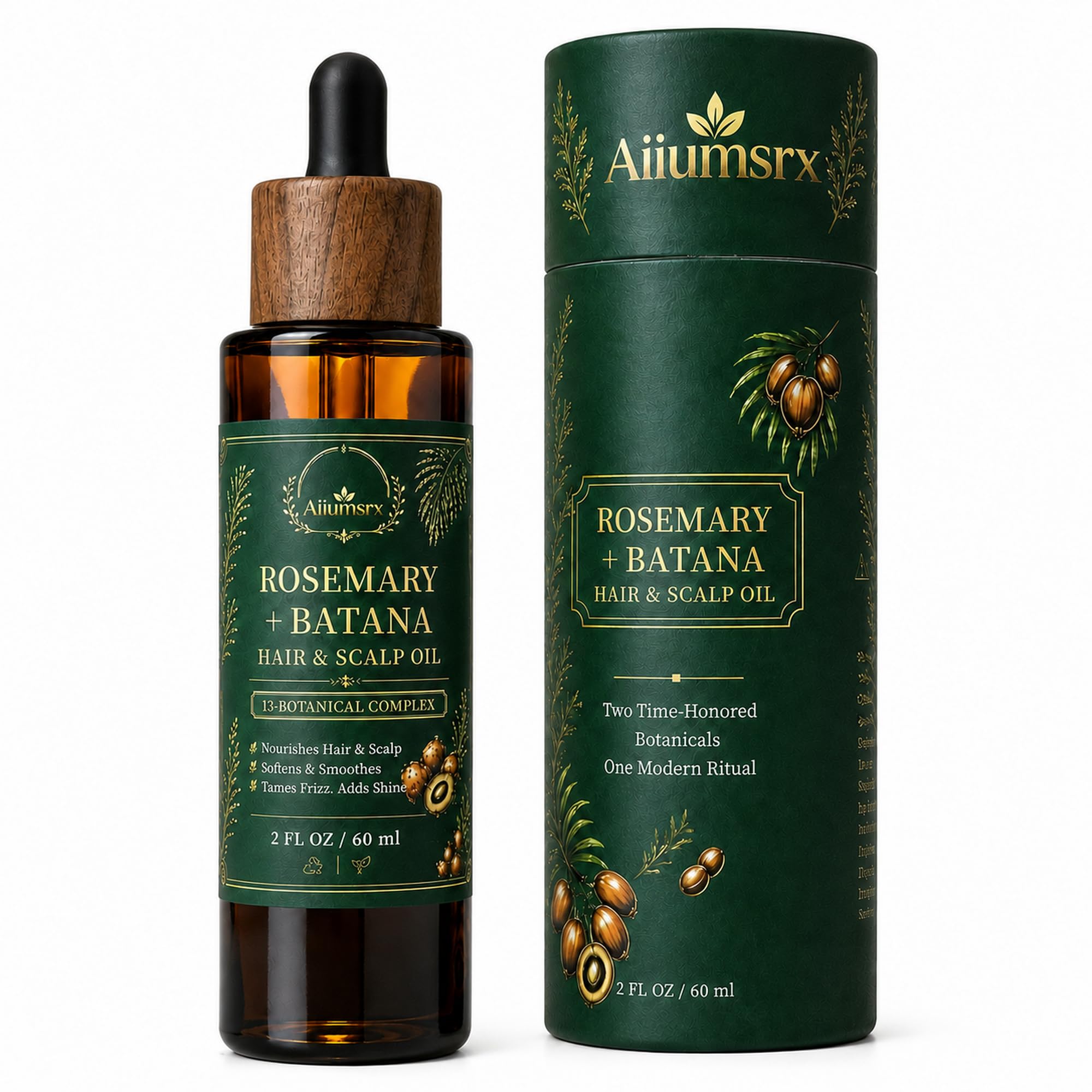 Aiiumsrx Rosemary Hair Growth Oil, 13Botanical Scalp Treatment, 2 fl oz