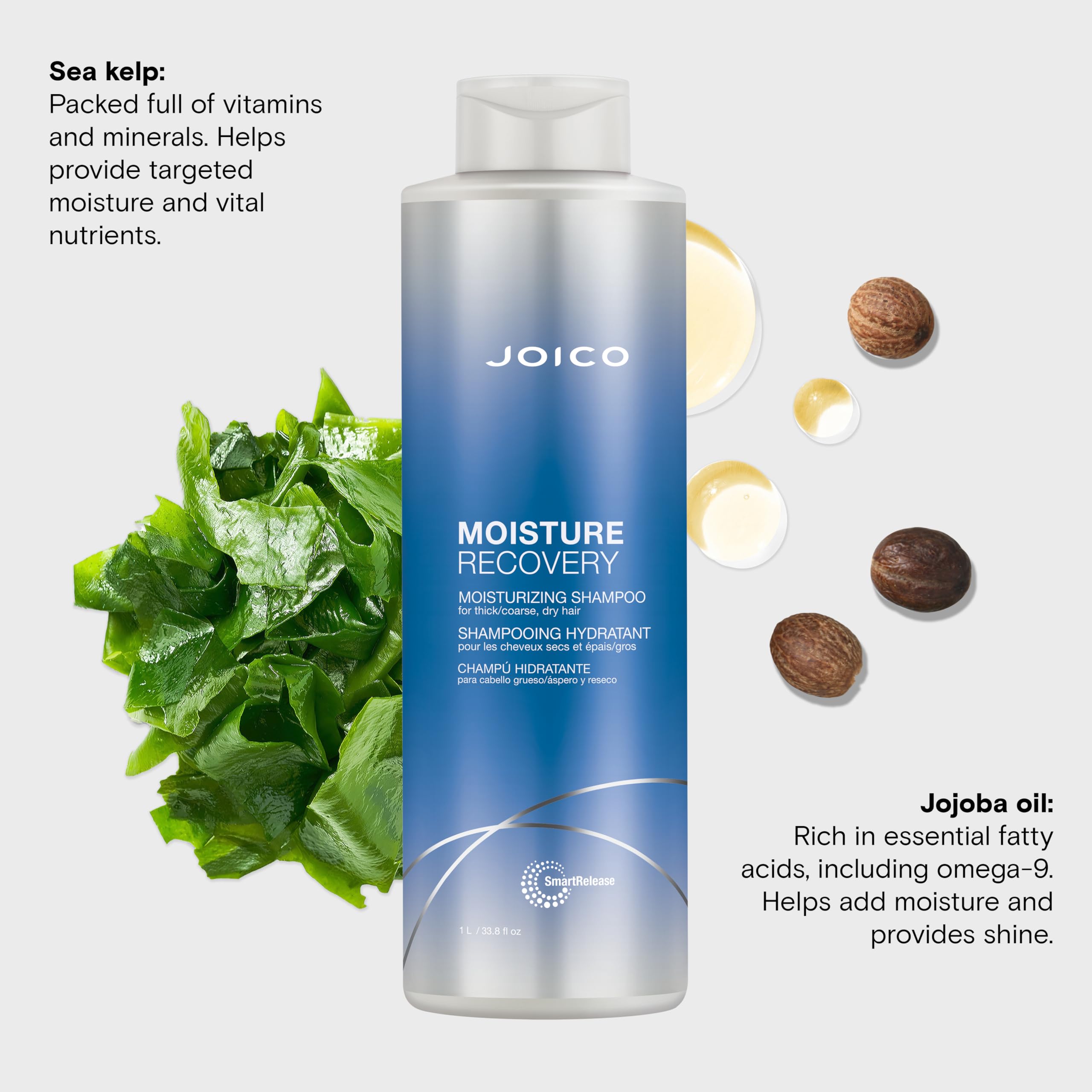 Joico Moisture Recovery Moisturizing Shampoo | For Thick, Coarse, Dry Hair | Restore Moisture, Smoothness, Strength, & Elasticit