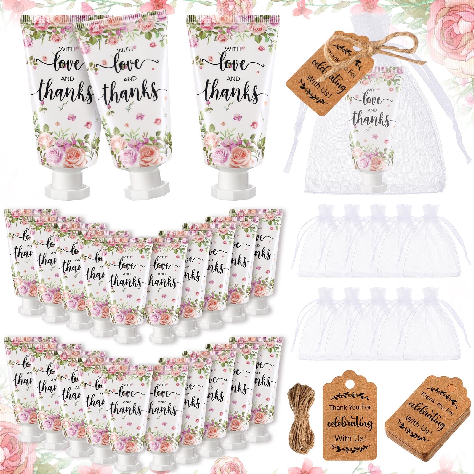 Dansib 48 Sets Baby Shower Hand Cream Party Favors for Guests Gift Bulk Travel Size Hand Lotion Set for Baby Shower Wedding Chri