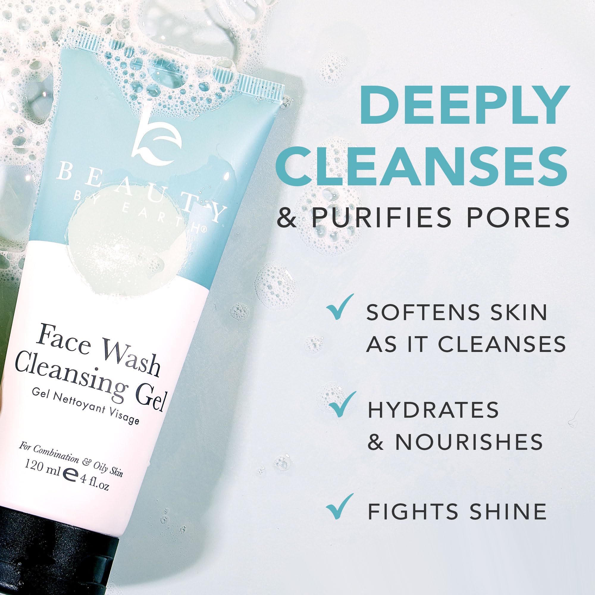 Face Wash - USA Made with Natural & Organic Ingredients, Facial Cleanser for Acne Prone, Combination and Oily Skin, Non Toxic Fa