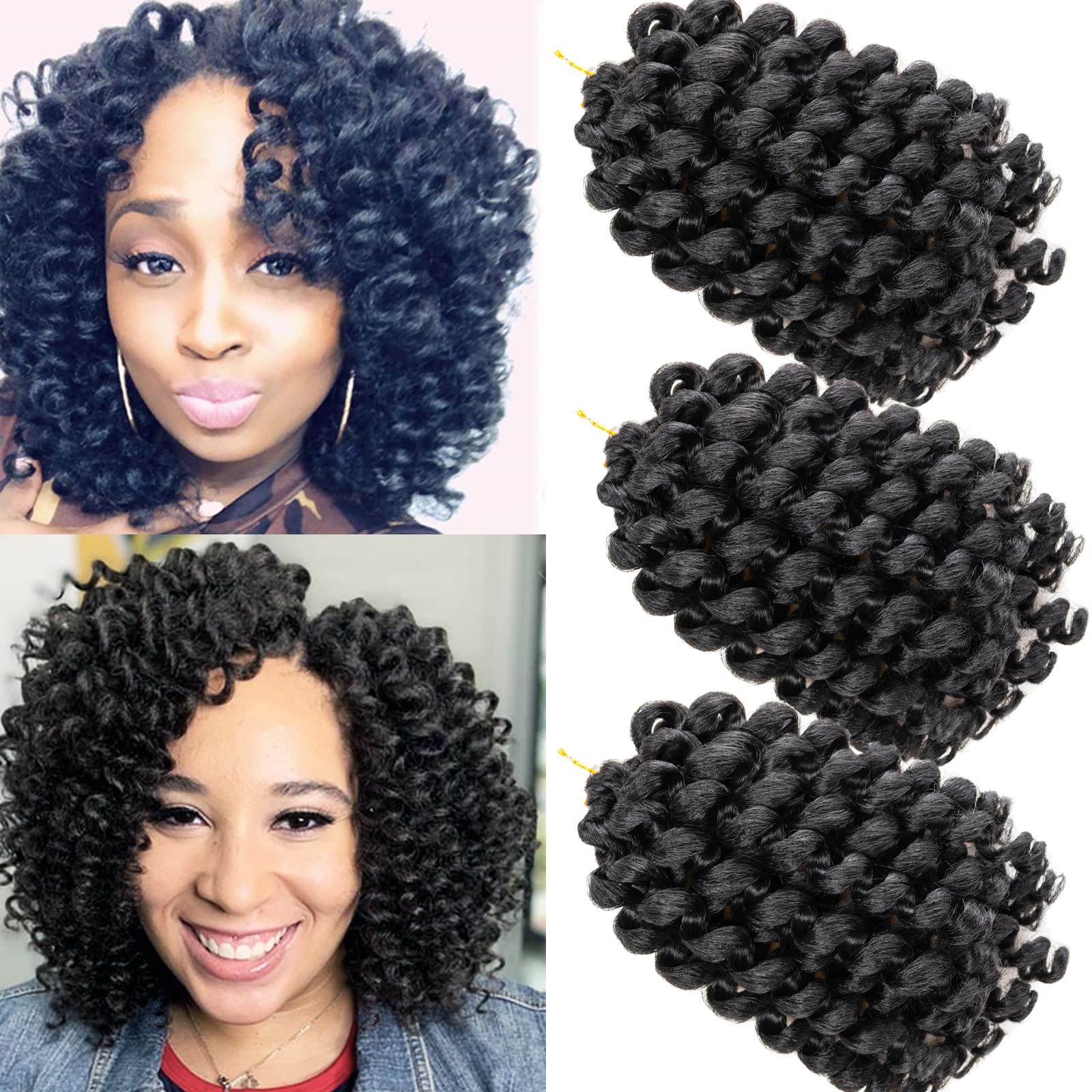 Jamaican Bounce crochet Hair 2X Ringlet Wand curl crochet Braids 8 inch Synthetic crochet Hair Extensions crochet Braiding Hair