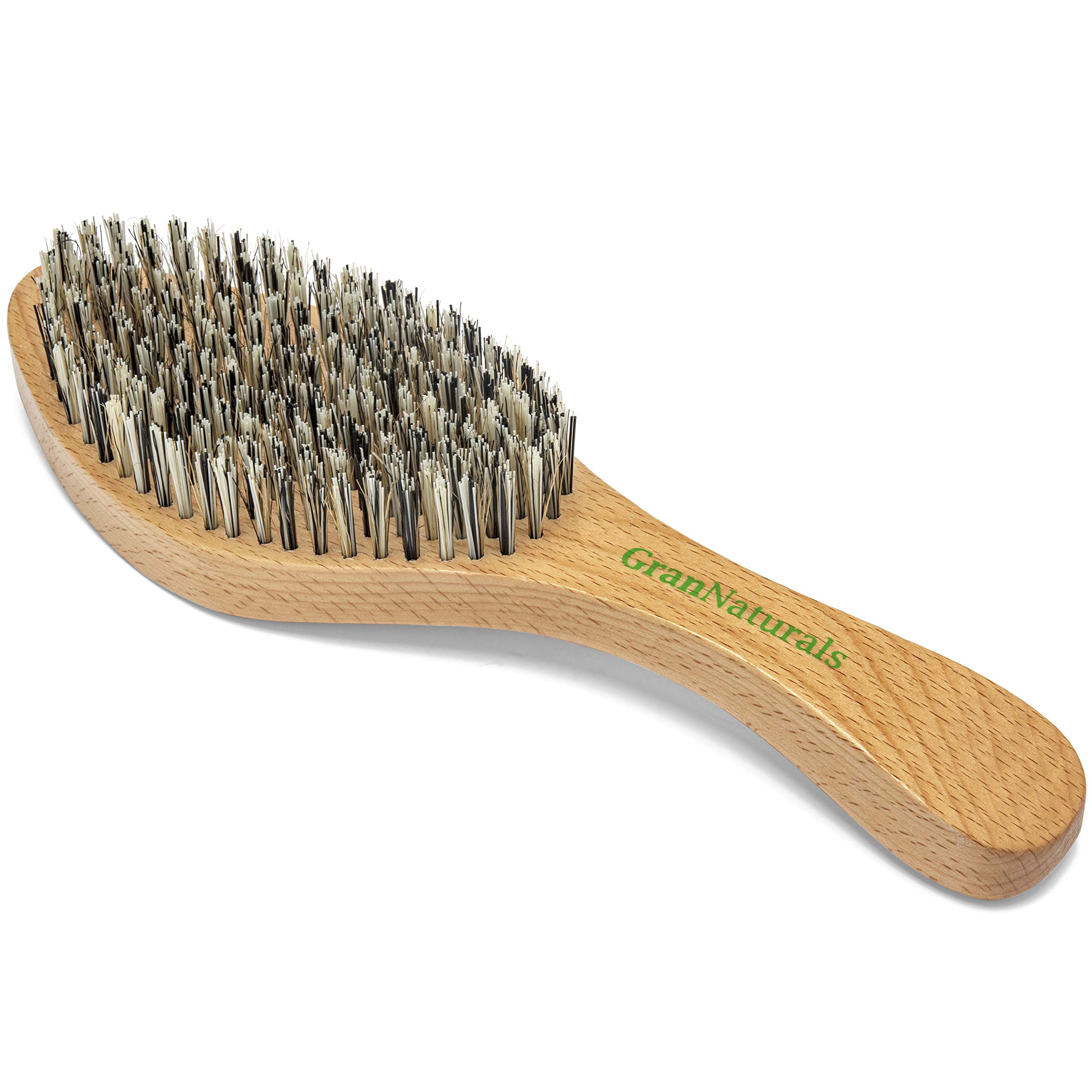 Grannaturals Extra Hard Wave Brush - Curved Boar & Extra Hard Nylon Bristle Hair Brush For 360 Waves