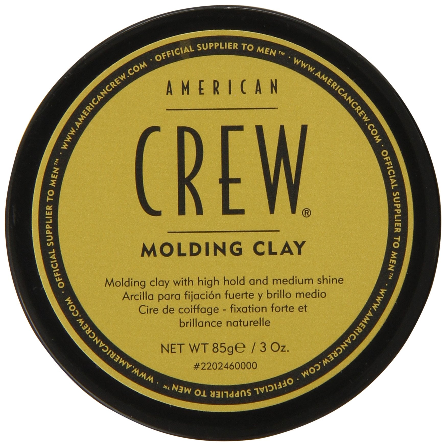 American Crew Men's Hair Molding Clay (OLD VERSION), Like Hair Gel with Strong Hold with Medium Shine, 3 Oz (Pack of 1)
