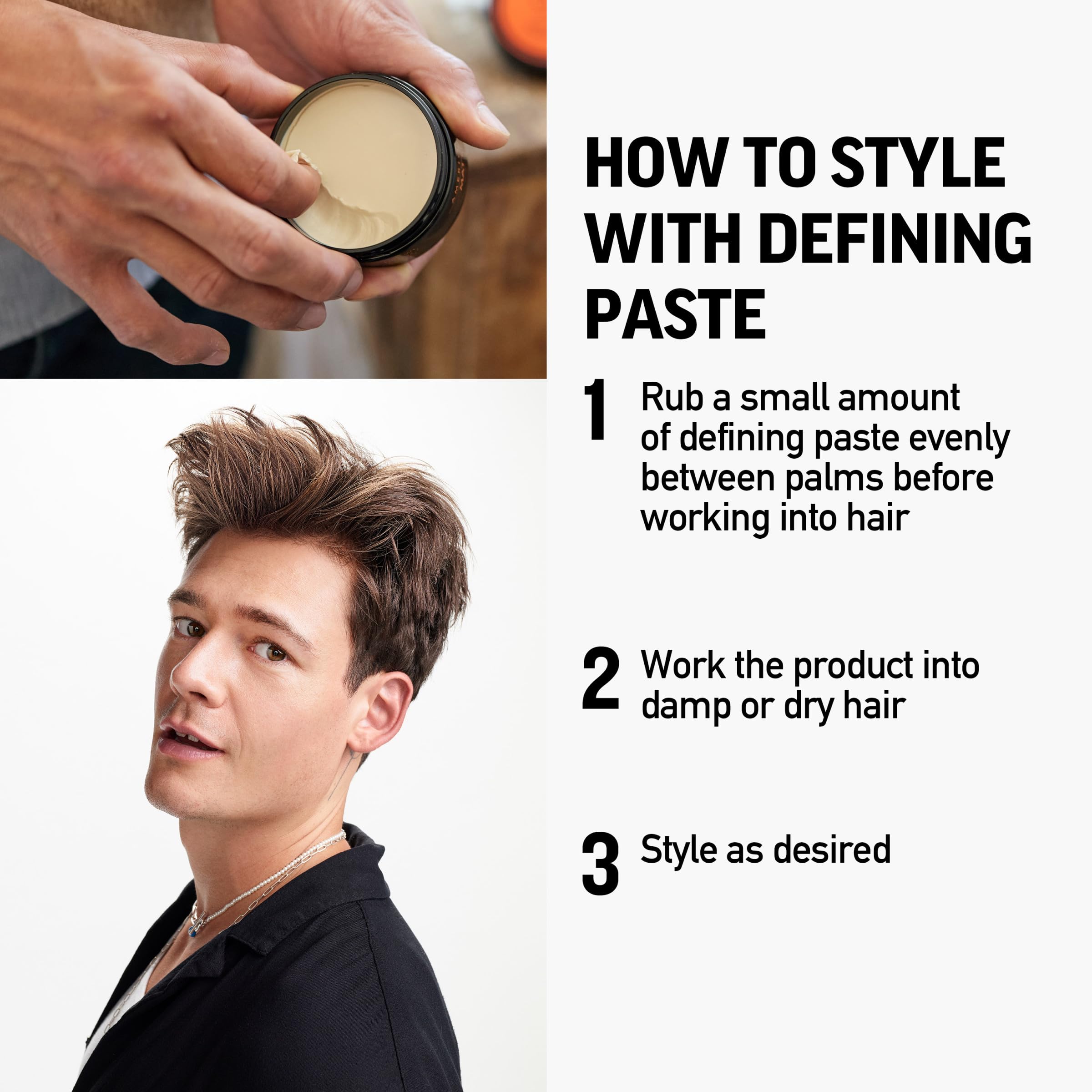 American Crew Men 's Hair Defining Paste, Like Hair Gel with Medium Hold Hair Gel & Low Shine, 3 oz