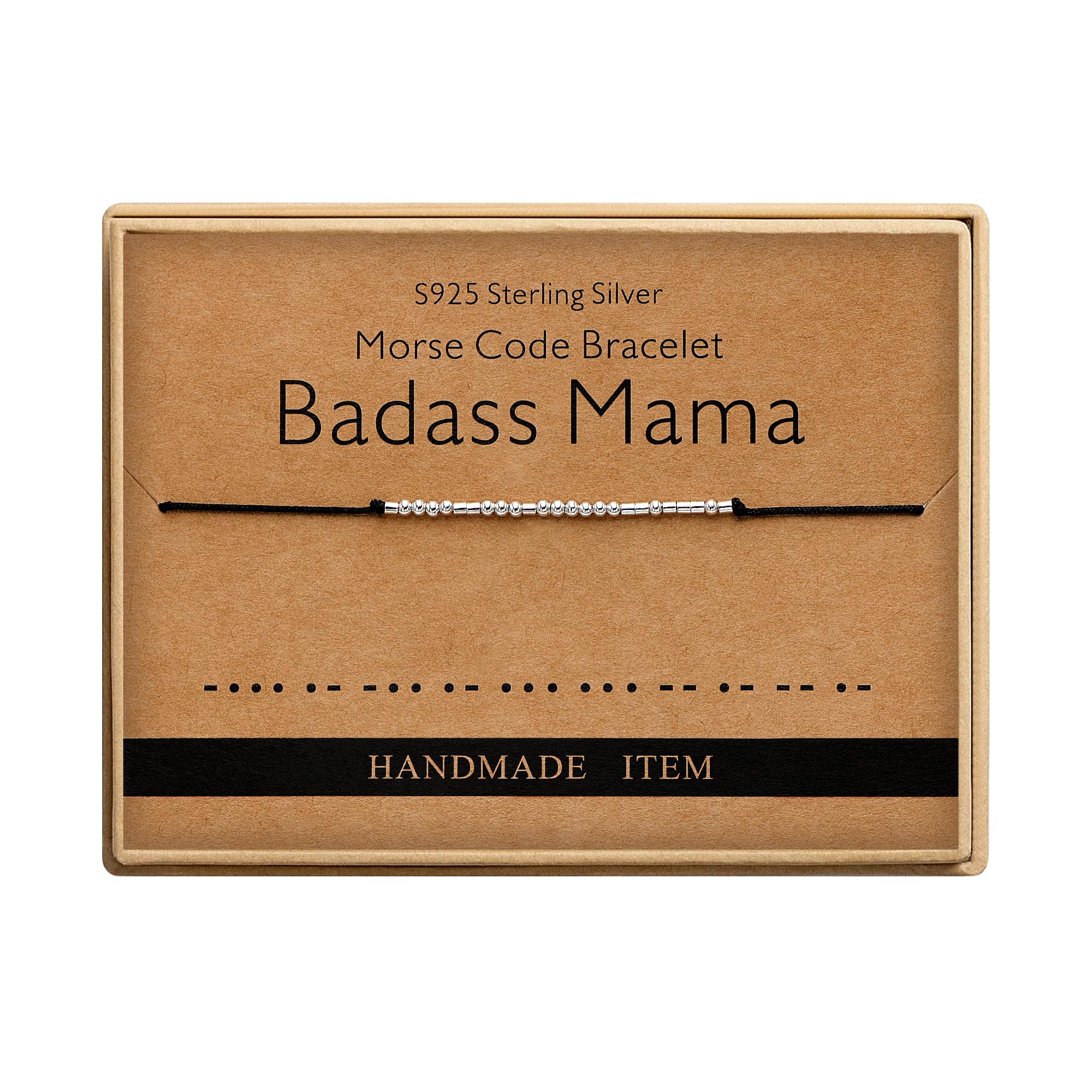 Mama Gifts for Women Badass Mama Morse Code Bracelet for Women Mother's Day Gifts for Women Funny Birthday Gifts for Women