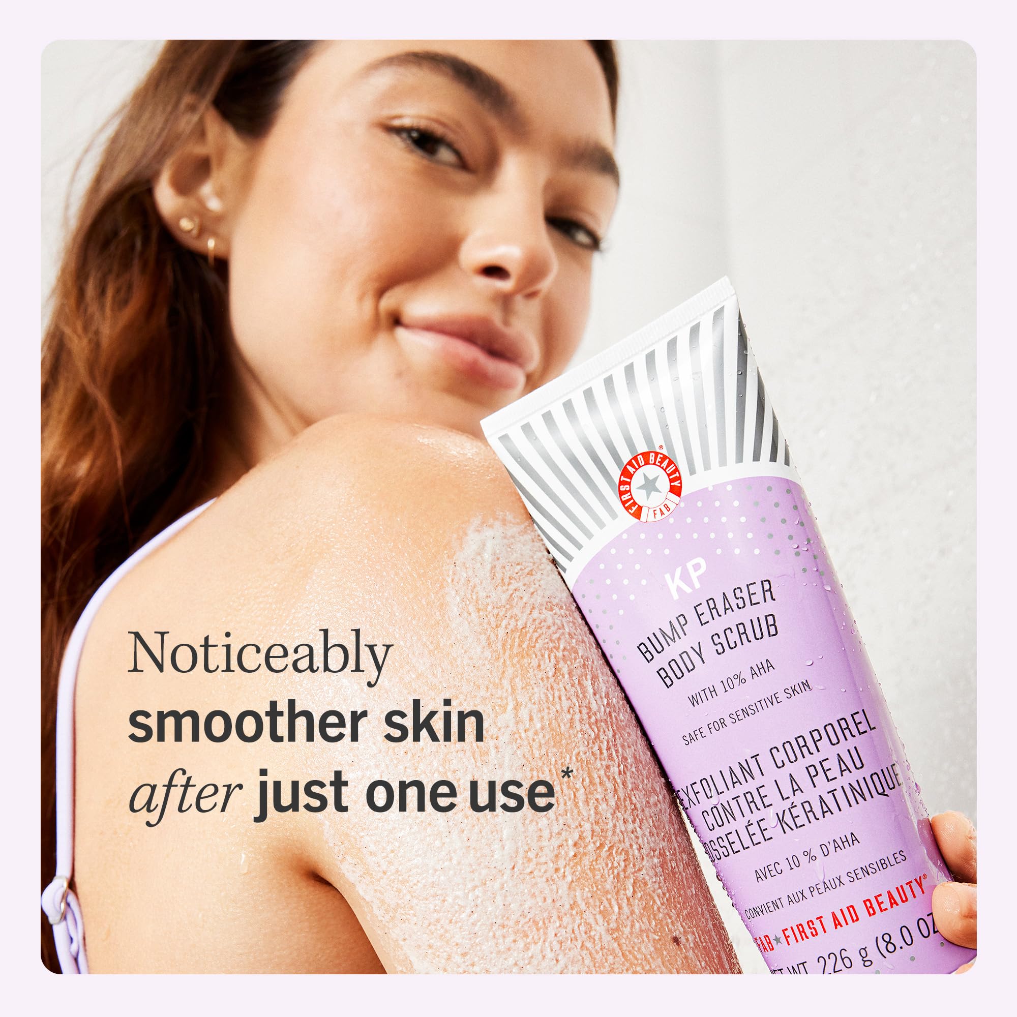 First Aid Beauty KP Bump Eraser Body Scrub - Exfoliant for Keratosis Pilaris with 10% AHA - Jumbo 10 oz Tube