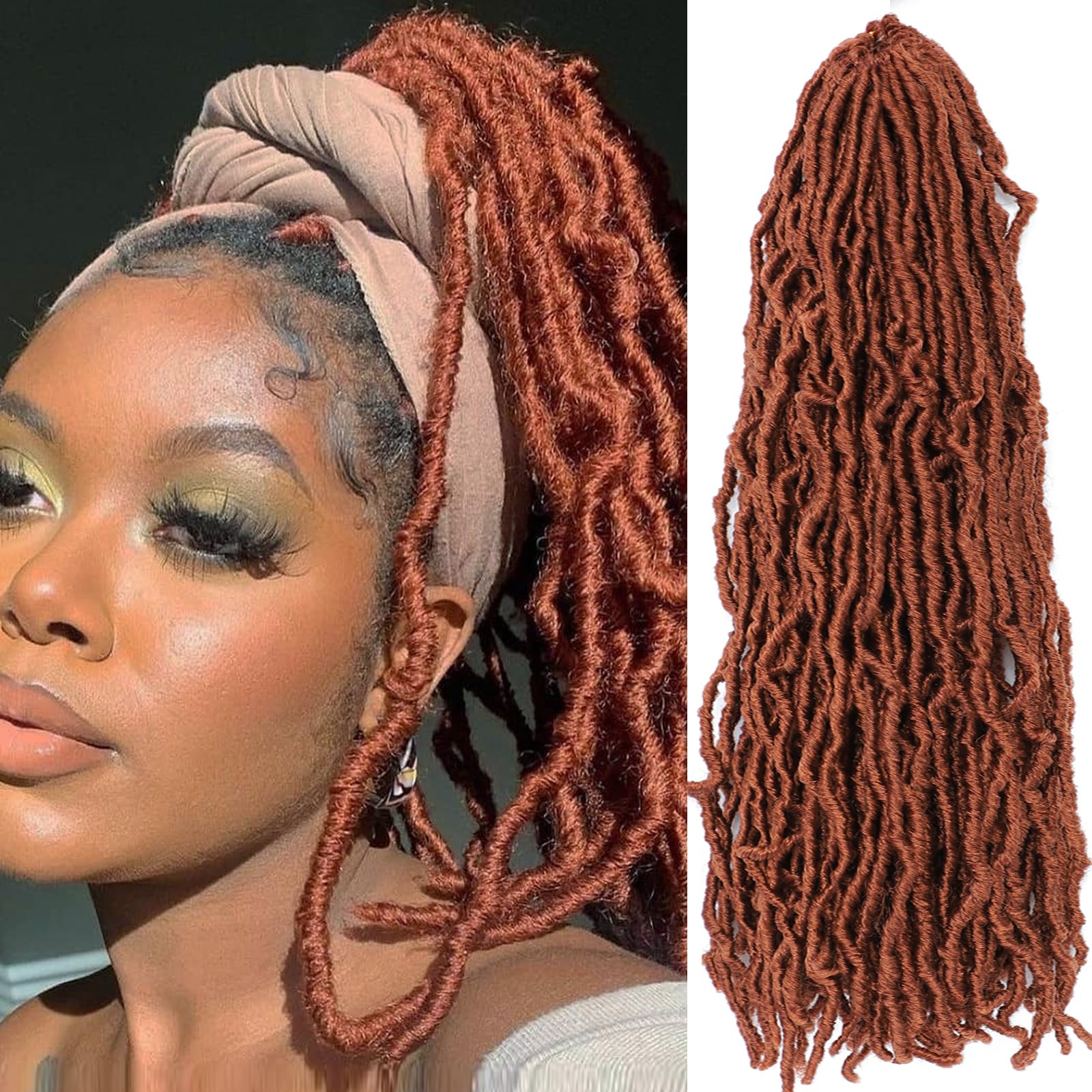 Faux Locs Crochet Hair Soft Locs 24 Inch 7 Packs Crochet Locs Pre looped Natural Locs Crochet Hair For Women (24 Inch (Pack of 7