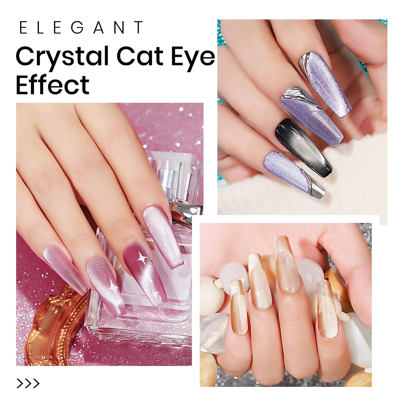 Mizhse Cat Eye Gel Nail Polish Set 8 Colors With Magnet Stick: 9D Cat Eye Gel Polish And Shiny Wide Cat Eye Gel Set, Classic Hol