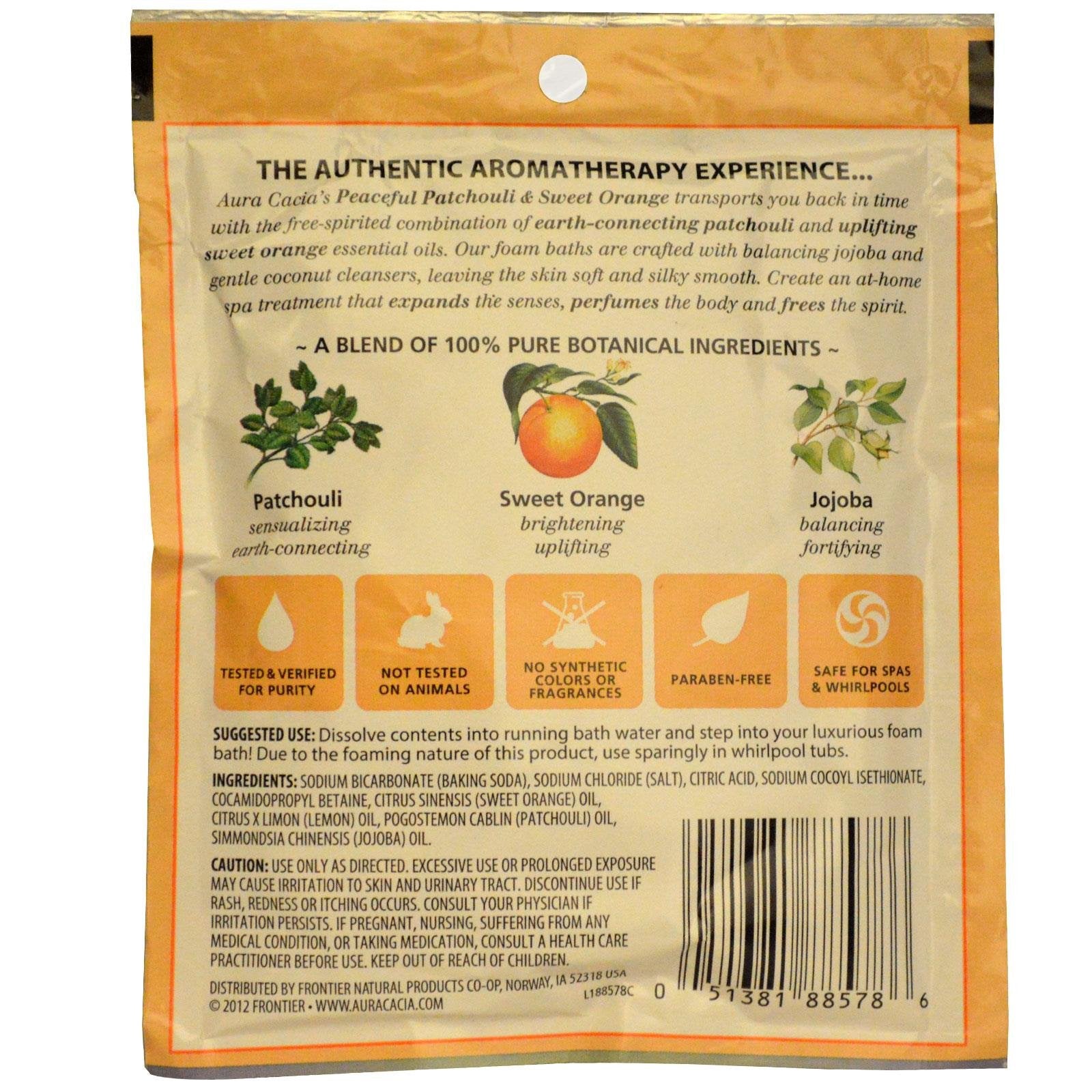 Aura Cacia Patchouli And Sweet Orange, Aromatherapy Foam Bath, 2.5 Ounce - 6 Per Case.