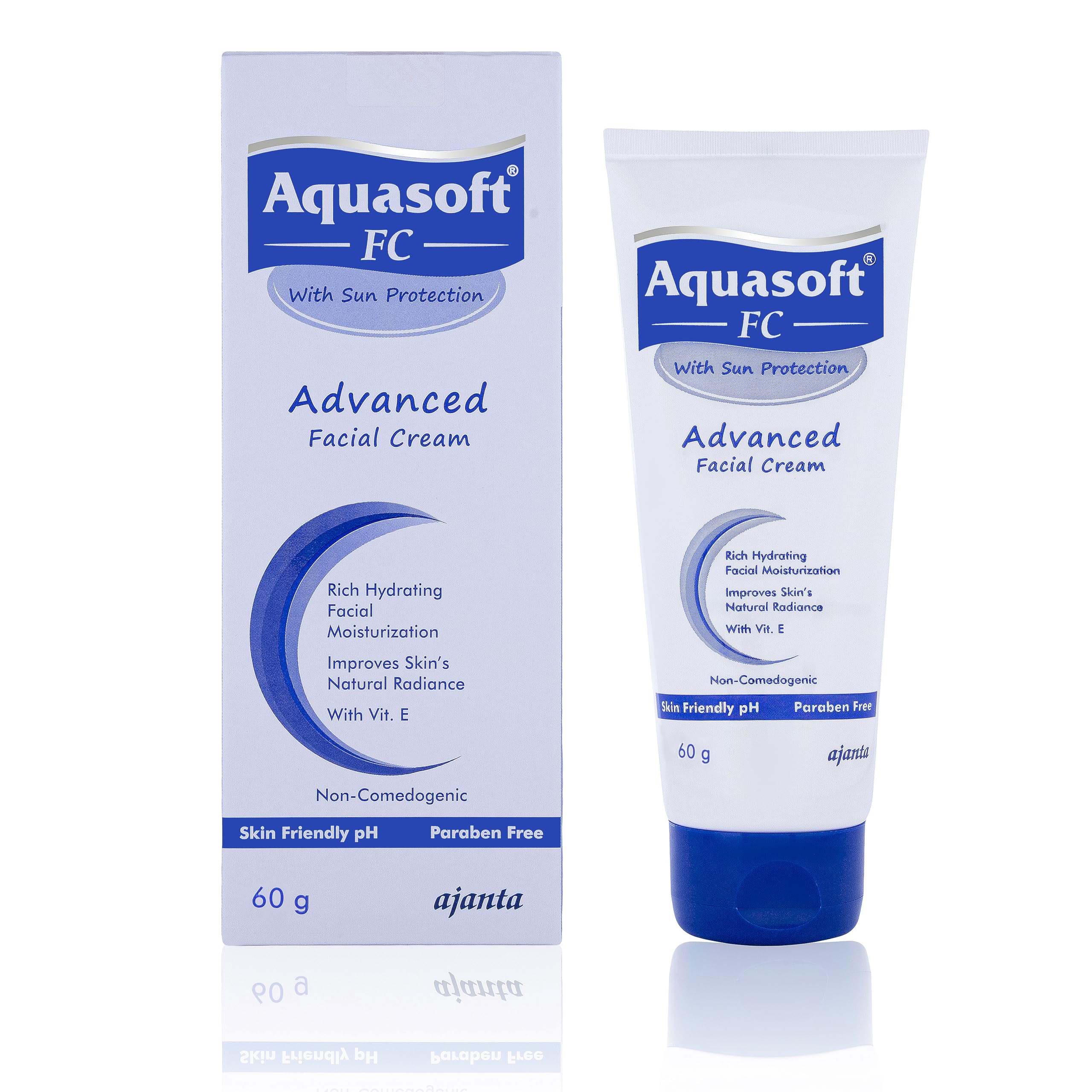 Aquasoft Fc Cream 60Gm - Moisturiser For Deep Hydration & Radiance With Aquaxyl & Vitamin E. Lightweight, Non-Greasy, Paraben-Fr