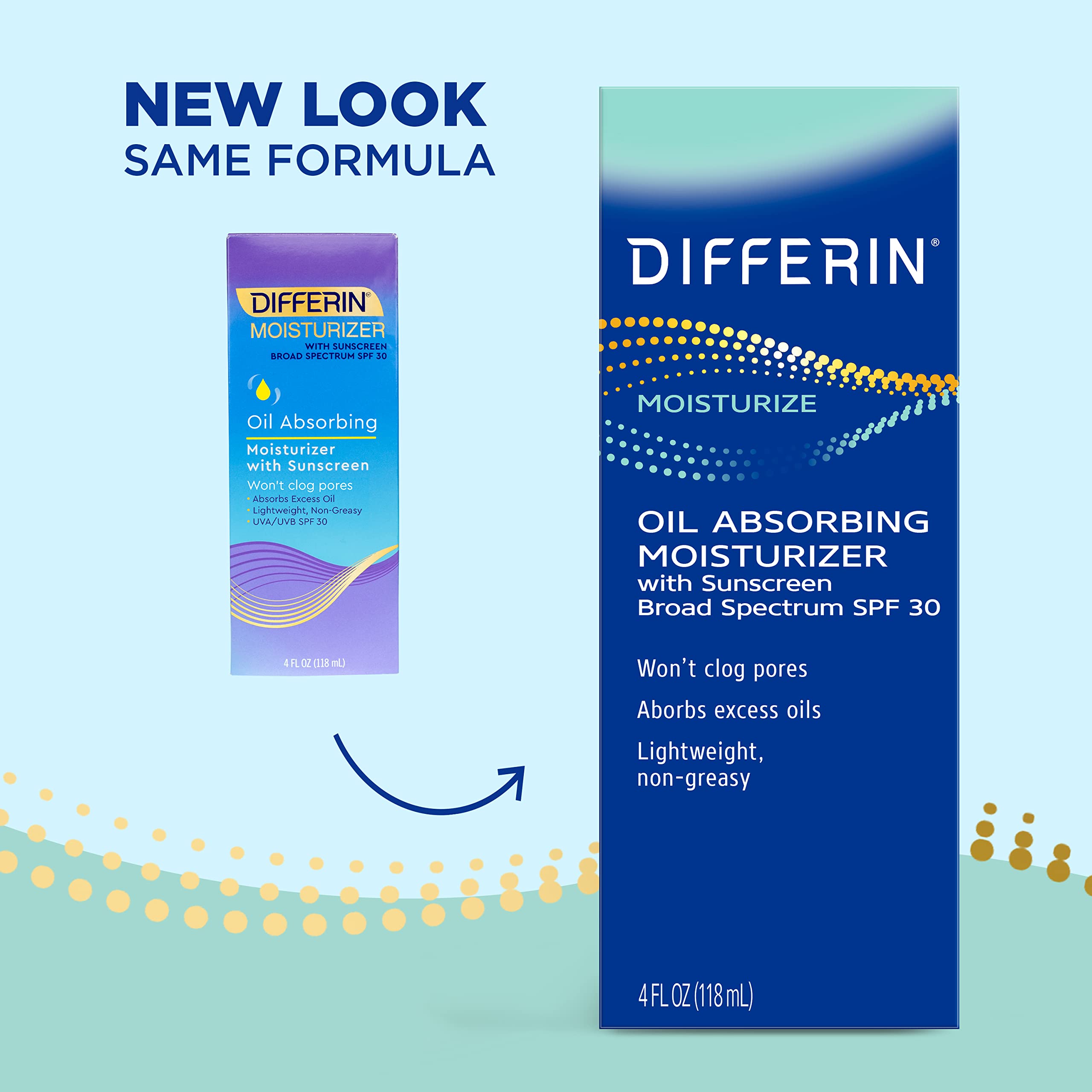 Differin Oil Absorbing Moisturizer With Spf 30, Sunscreen For Face By The Makers Of Differin Gel, Gentle Skin Care For Acne Pron