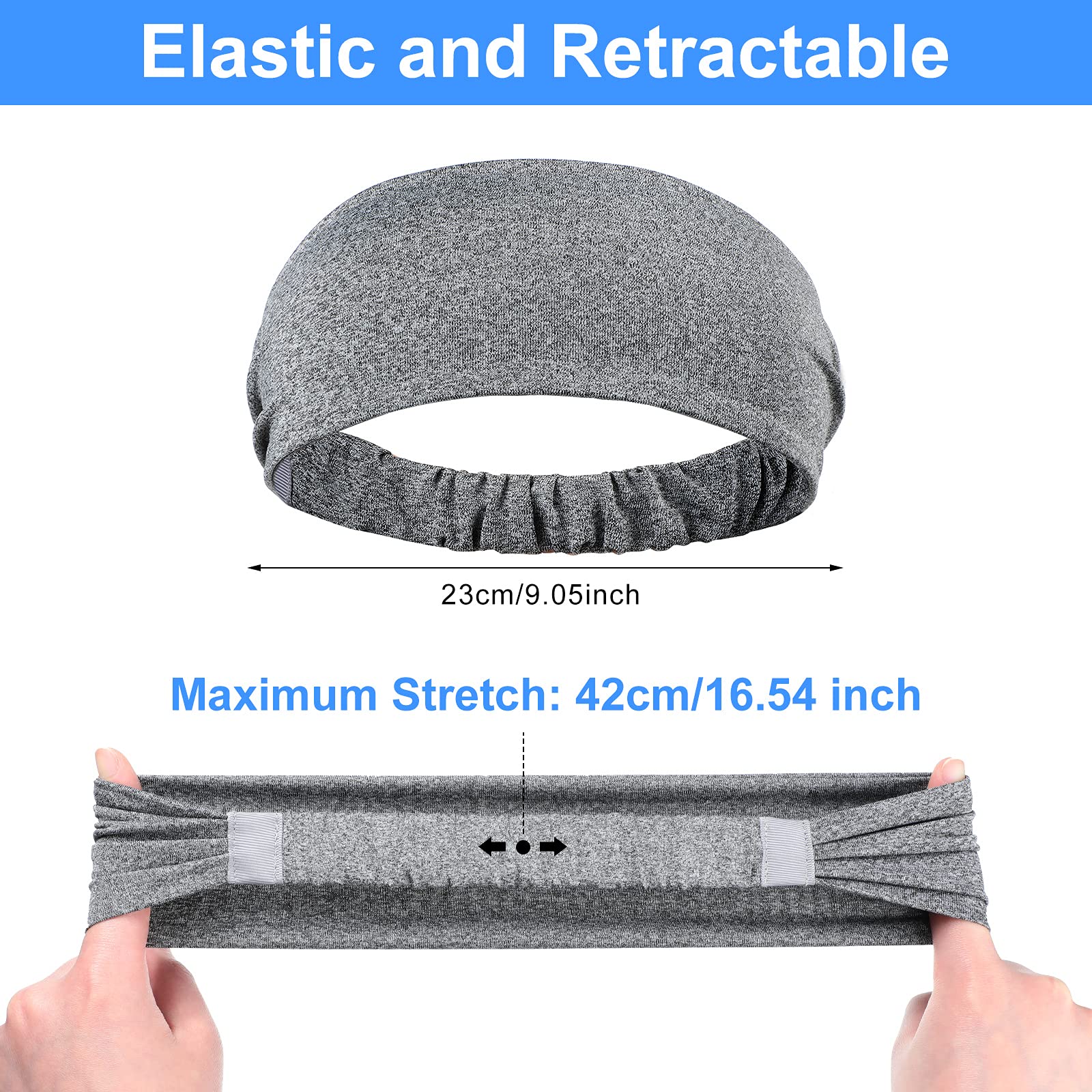 11 Pieces Metal Headband and Sports Headbands, Elastic Headbands Spring Wave Non Slip Hairband Unisex Hair Accessories for Men a